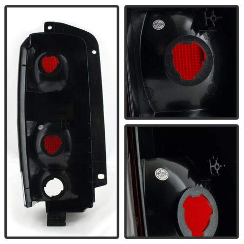 Jdragon Red Smoke LED Tail Lights Compatible for Jeep Cherokee 1997-2001 - Replacement Rear Brake Light Pair Set - Off-Road & Night Driving Safety Enhancement