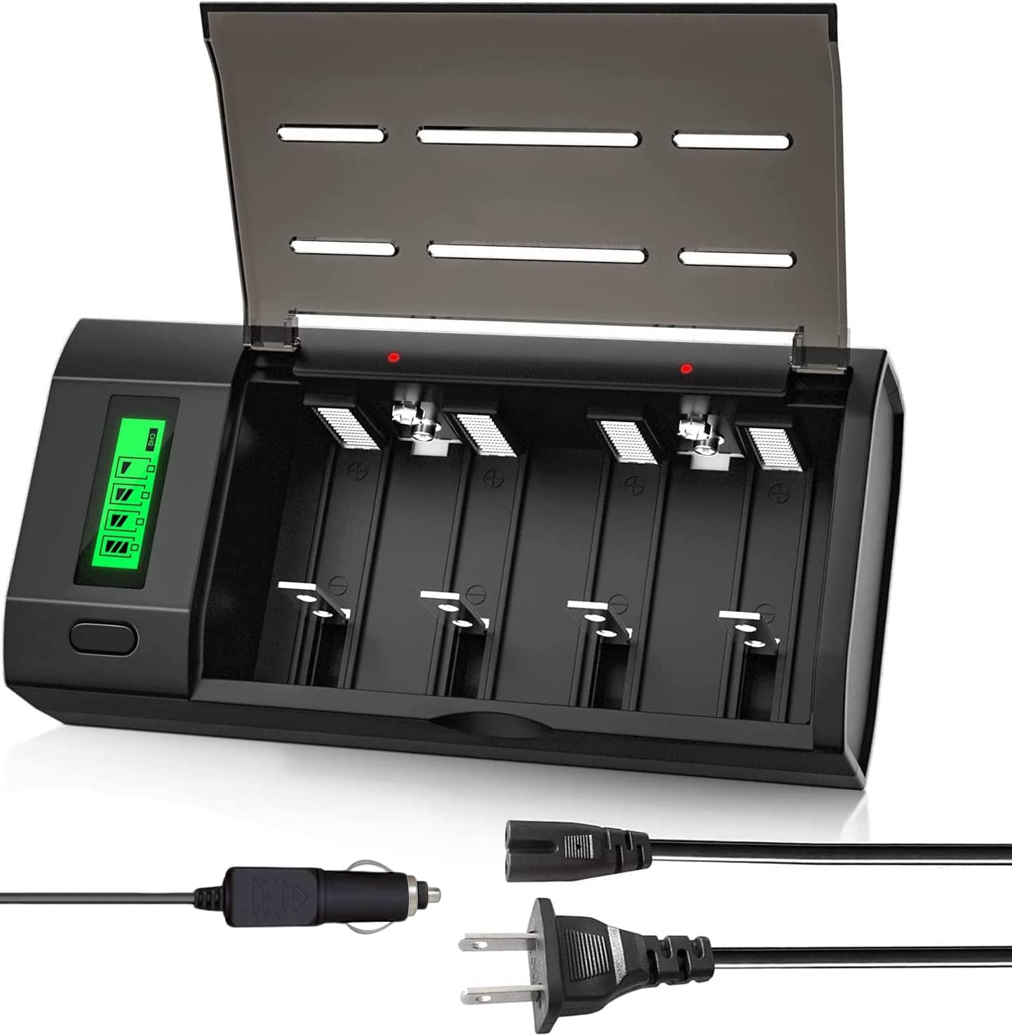 Premium 4000mAh Rechargeable C Batteries 6-Pack with Universal Charger - NiMH 1.2V C Size Batteries for AA AAA 9V D C - Perfect for Flashlights, Toys, Cameras & Emergency Devices