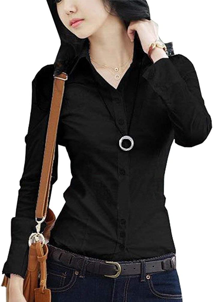 Elegant Long Sleeve Women's Blouse - Korean Fashion Button Down Shirt for Work & Business Casual Wear | Office Outfit, Date Night, Professional Attire