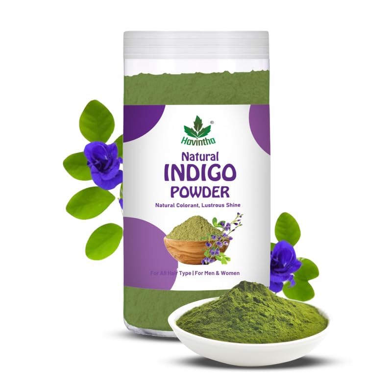 Organic Indigo Powder for Black Hair 250g - 100% Natural Herbal Indigofera Tinctoria Leaf Powder | Chemical-Free Hair Dye for Gray Coverage & Darkening | Vegan, No Added Colors or Preservatives | Perfect for DIY Hair Coloring at Home