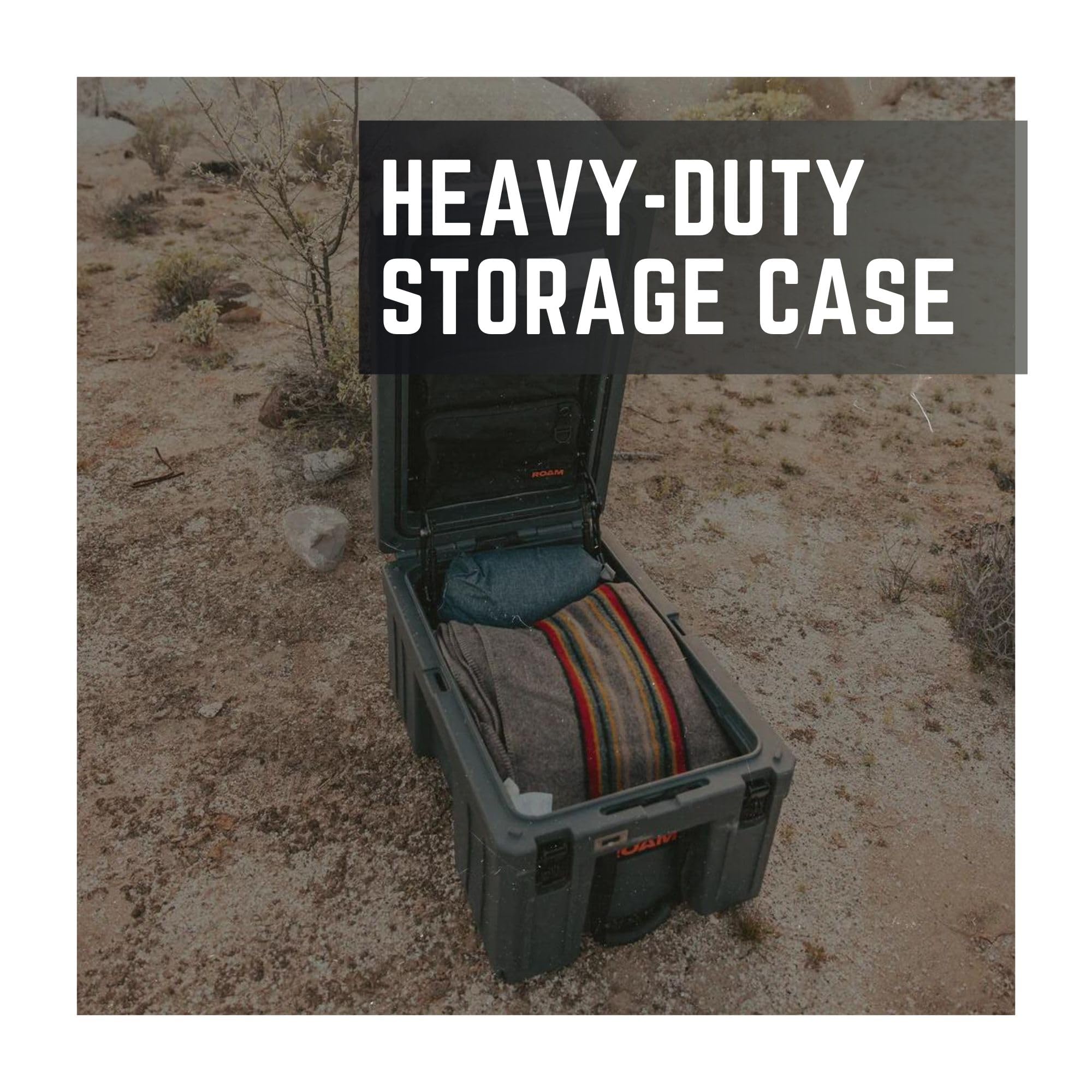 Roam Rugged Case Cargo Box - 86L Lockable LLDPE Rooftop Storage Container for Camping, Overlanding & Truck Bed Organization | Waterproof Black Cargo Carrier for Outdoor Gear, Sports Equipment & Travel Accessories | Perfect for Road Trips, Adventure Travel & Off-Road Expeditions