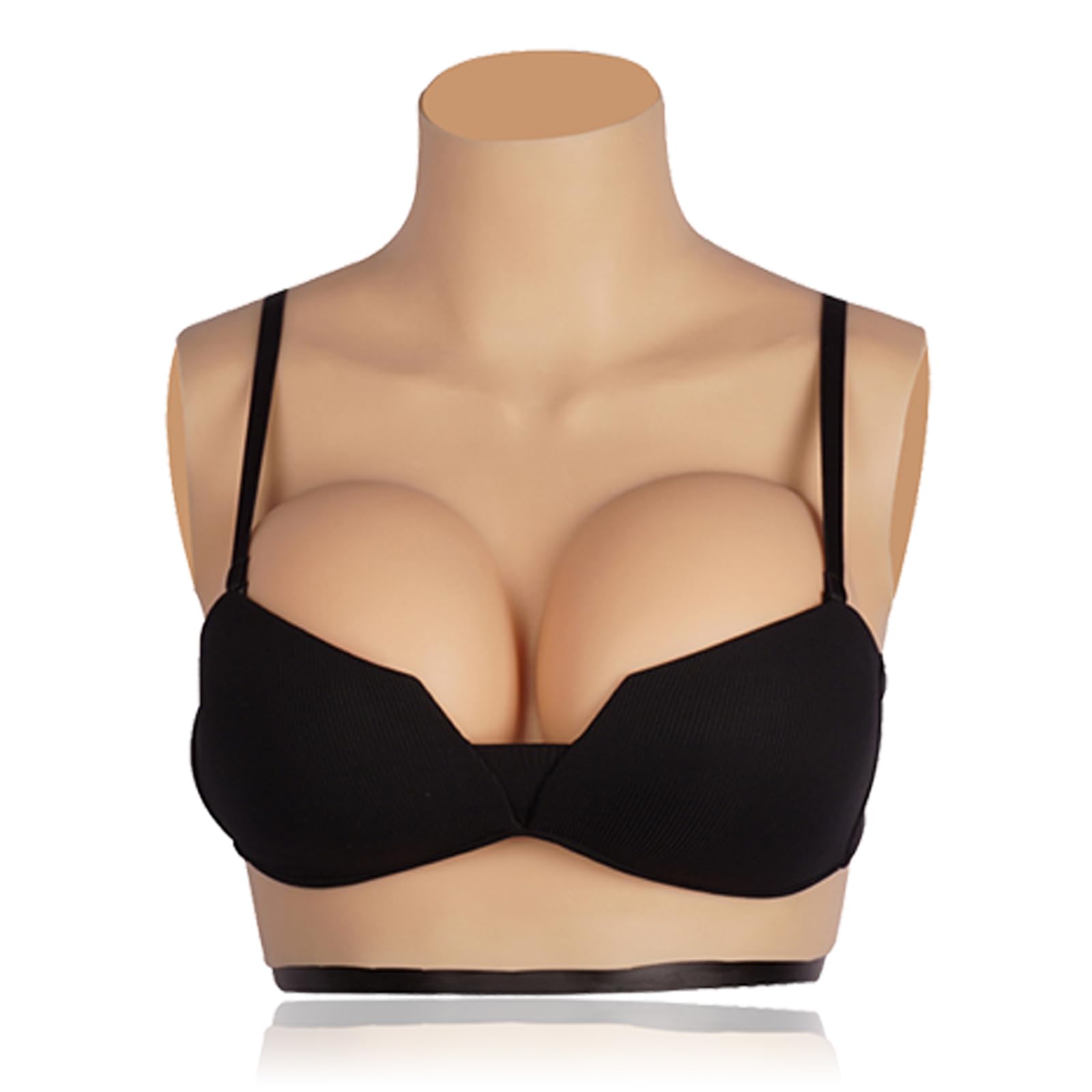 Realistic Silicone Breastplate for Drag Queens & Crossdressers - B to G Cup Fake Breast Forms - Ultra Soft & Touchable for Cosplay, Halloween, and Performance Costumes