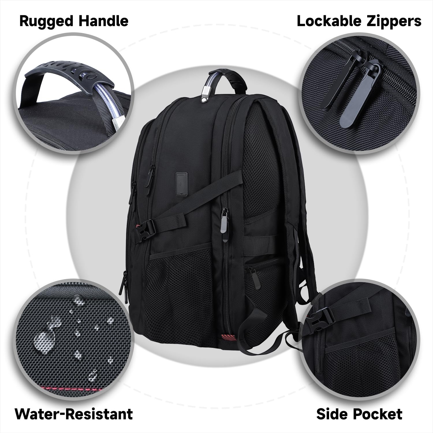 18.4 Inch Large Travel Laptop Backpack for Men, 55L Water Resistant TSA Approved Business Work College School Computer Bag with USB Port - Perfect for Commuting, Travel, and Daily Use