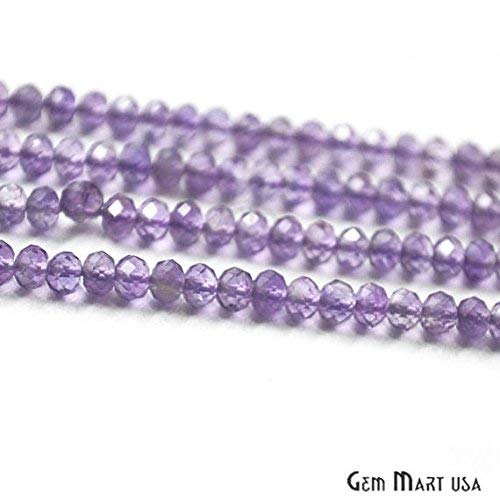 Faceted Amethyst Rondelle Beads for Jewelry Making - 12.5 Inch Gemstone Bead Strands (RLPA-70002) | DIY Bracelets, Necklaces & Craft Projects