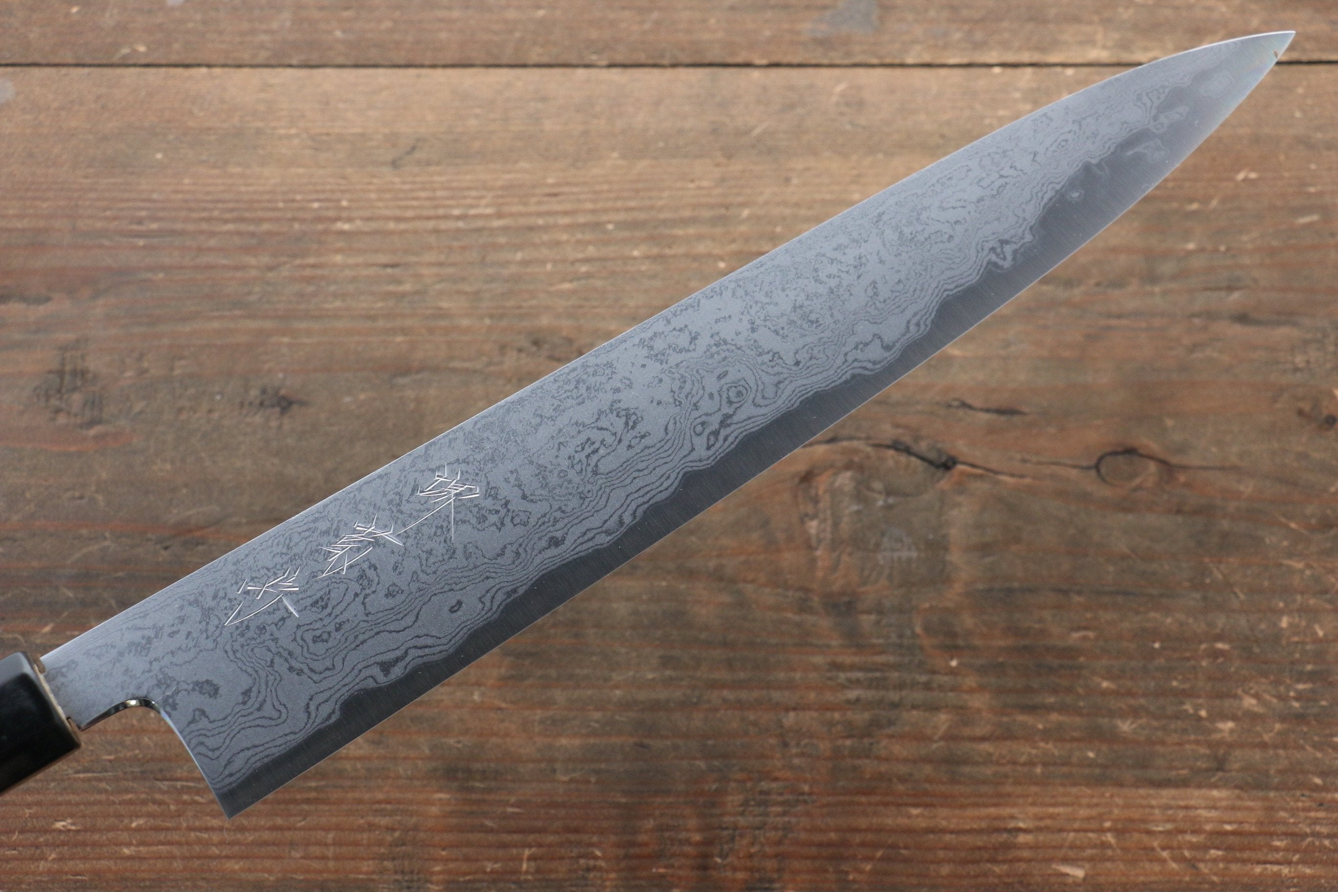 Premium Kikumori Blue Steel No.1 Damascus Sujihiki Knife 270mm - Japanese Chef Knife with Magnolia Wood Handle - Perfect for Slicing Sashimi, Meat & Sushi Preparation