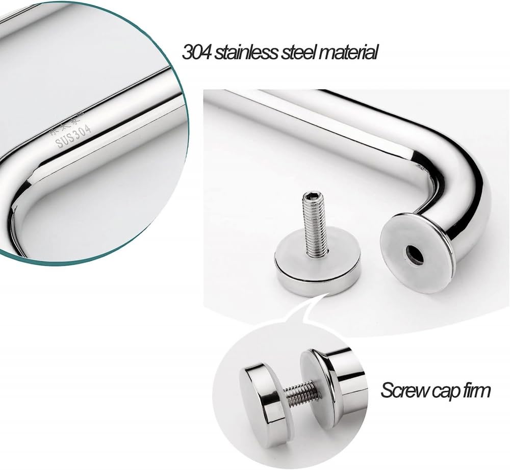 Stainless Steel Sliding Barn Door Handle - Heavy Duty for Bathroom & Shower (400mm)