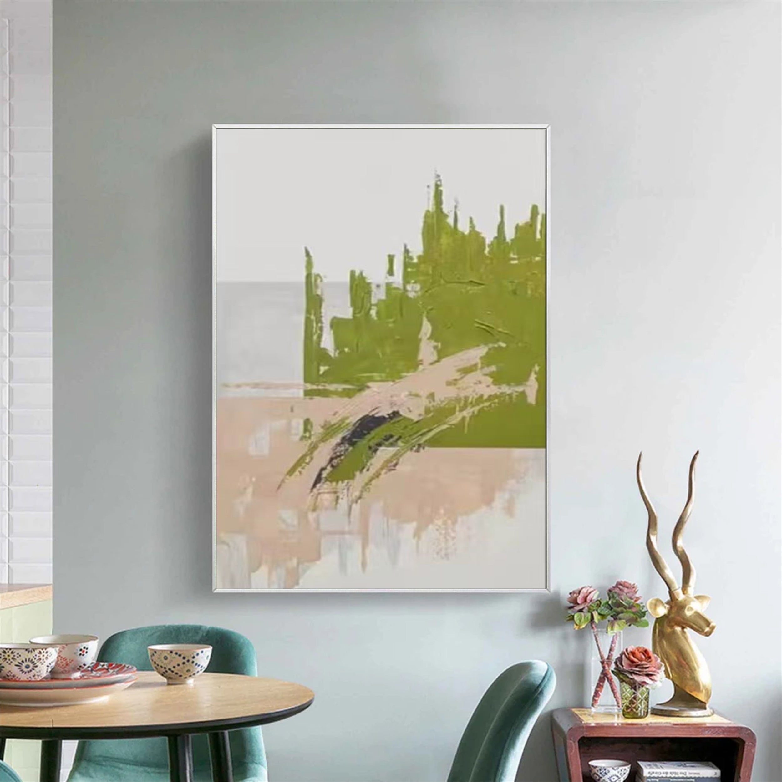 Blue & Green Abstract Wall Art Print #BG021 - Modern Home Decor for Living Room, Bedroom & Office