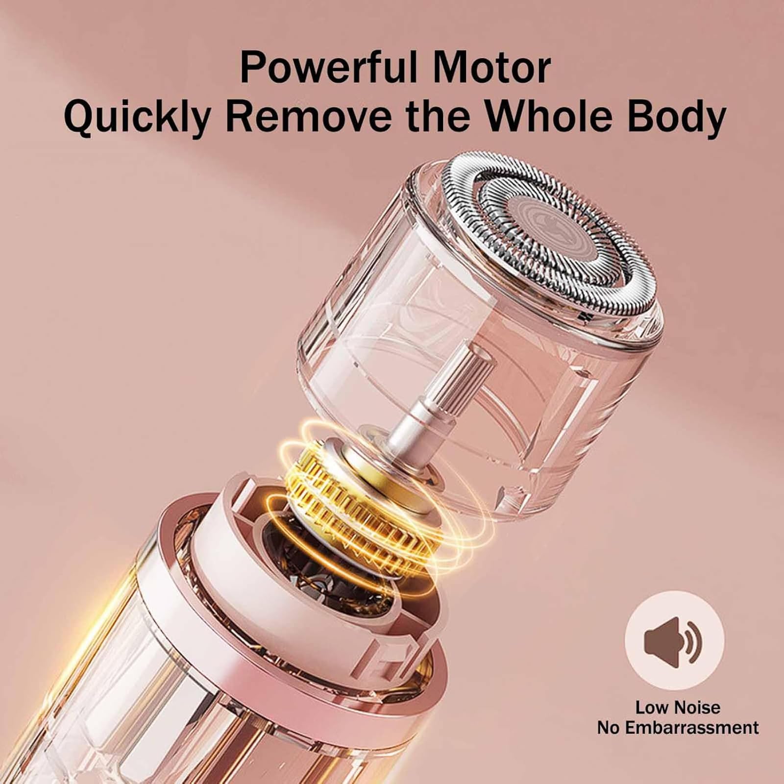 Favorabler 2-in-1 Electric Shaver for Women - Dual Head Pubic Hair Trimmer & Bikini Shaver, Rechargeable Lady Shaver with Comfortable Design (Beige) | Perfect for Sensitive Skin & Smooth Hair Removal at Home or Travel