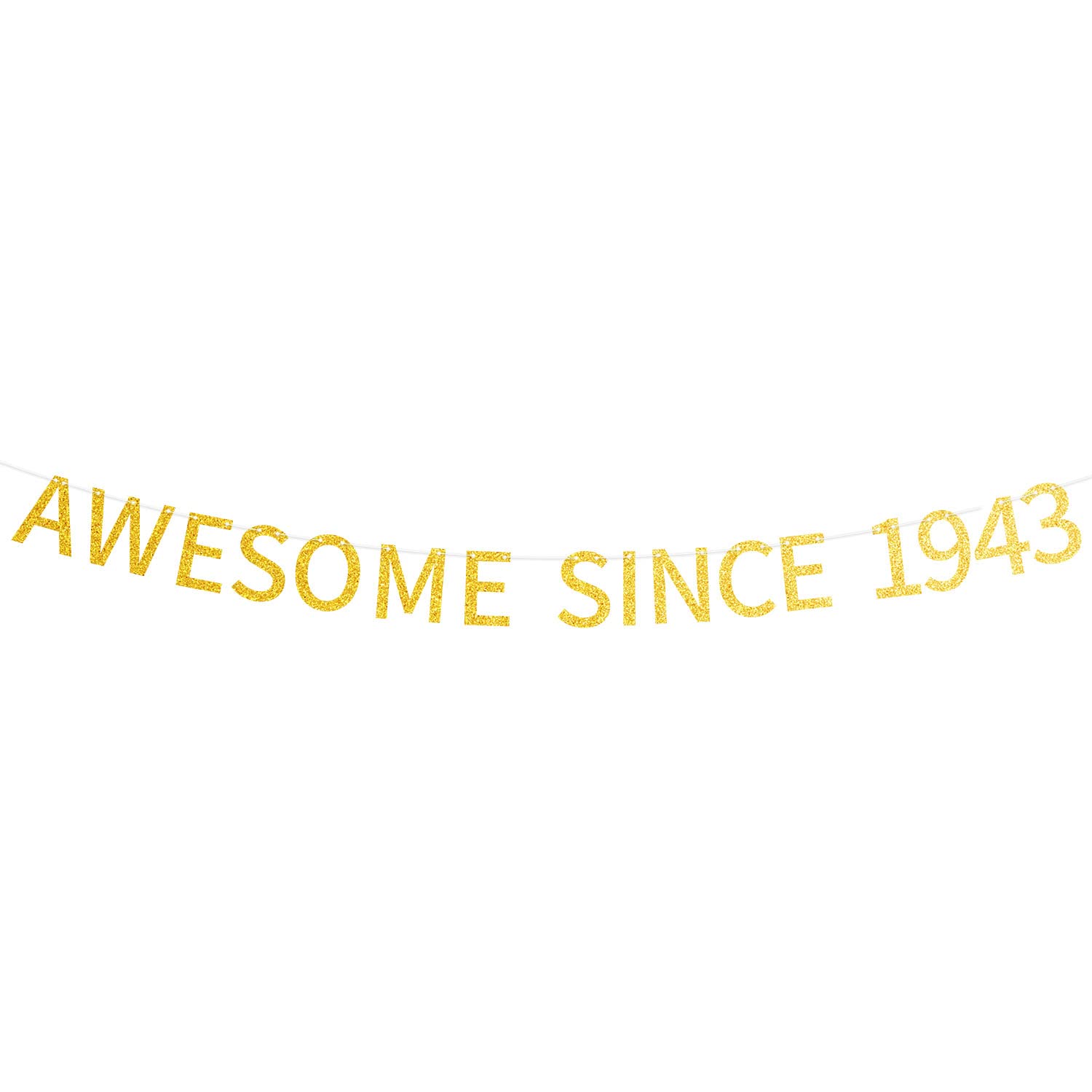 Vintage Gold Glitter 82nd Birthday Banner - Pre-Strung Happy 82nd Birthday Party Decor for Men & Women Since 1943 - Perfect for Milestone Celebrations, Retirement Parties & Anniversary Decorations