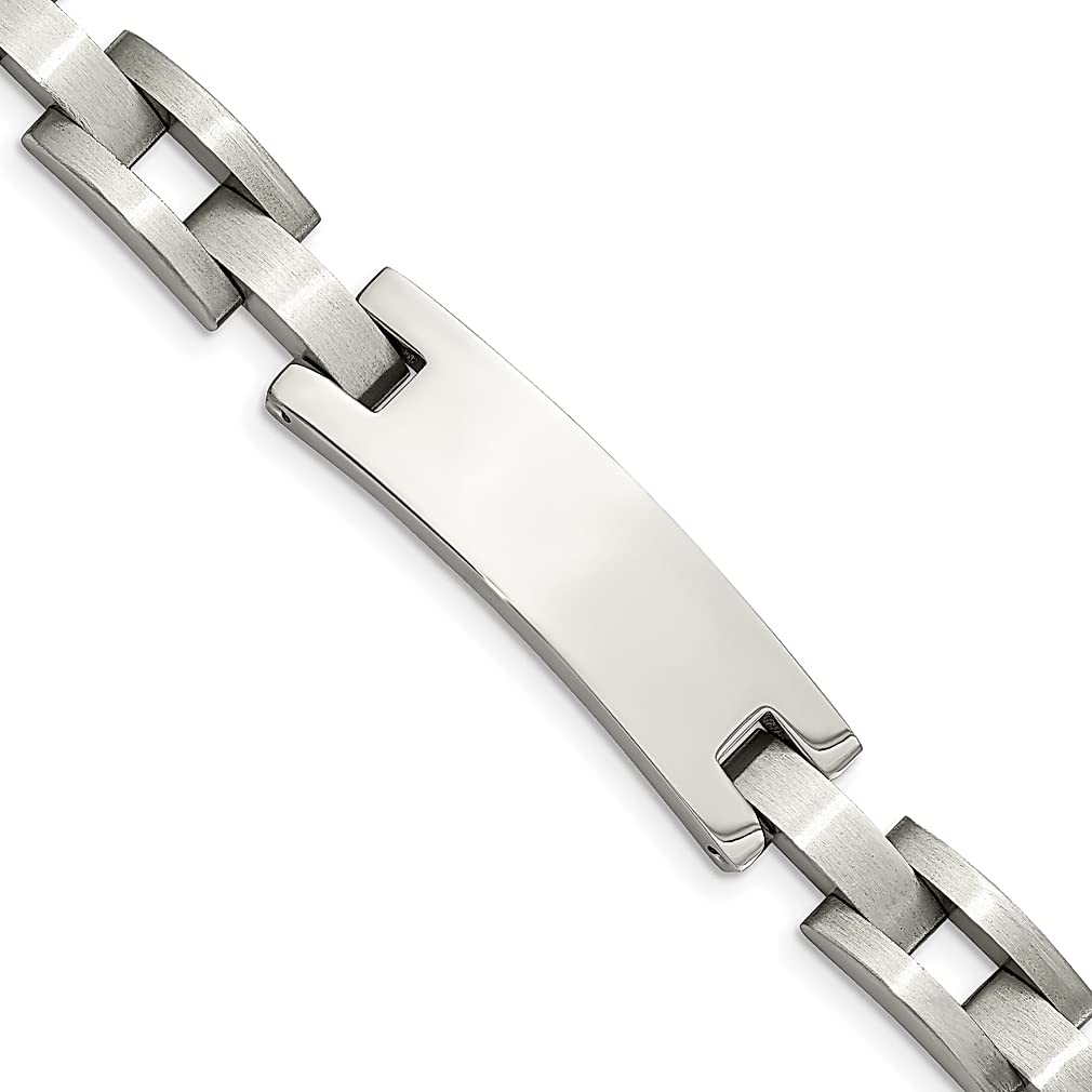 ICE CARATS Stainless Steel Brushed 9.25 Inch ID Bracelet - Trendy Fashion Jewelry for Women, Perfect Gift for Her - Ideal for Everyday Wear, Special Occasions & Anniversary Gifts