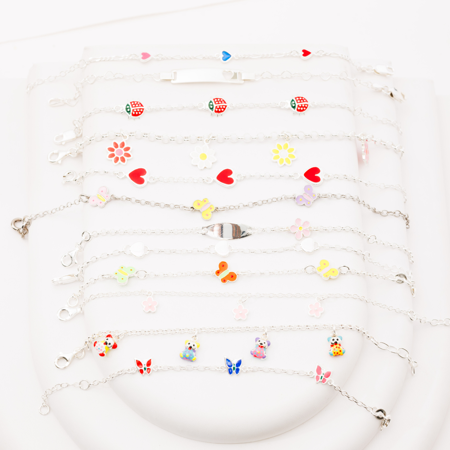 Sterling Silver Charm Bracelets for Kids - Adjustable, Hypoallergenic, Durable & Stylish - Perfect for Birthdays, Gifts & Everyday Wear