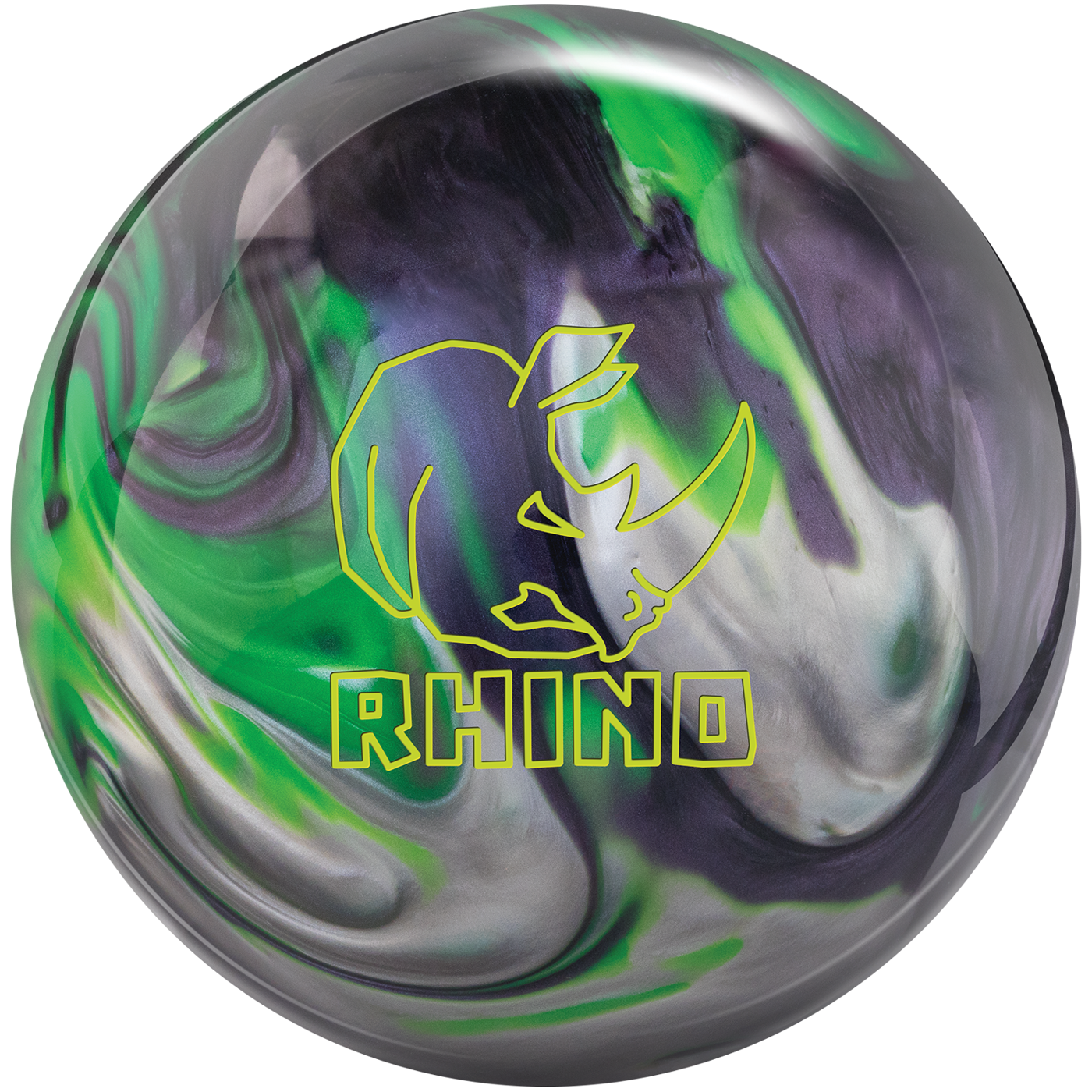 Brunswick Rhino Bowling Ball - Carbon, Lime, Silver Colors | Perfect for League Play & Tournament Performance