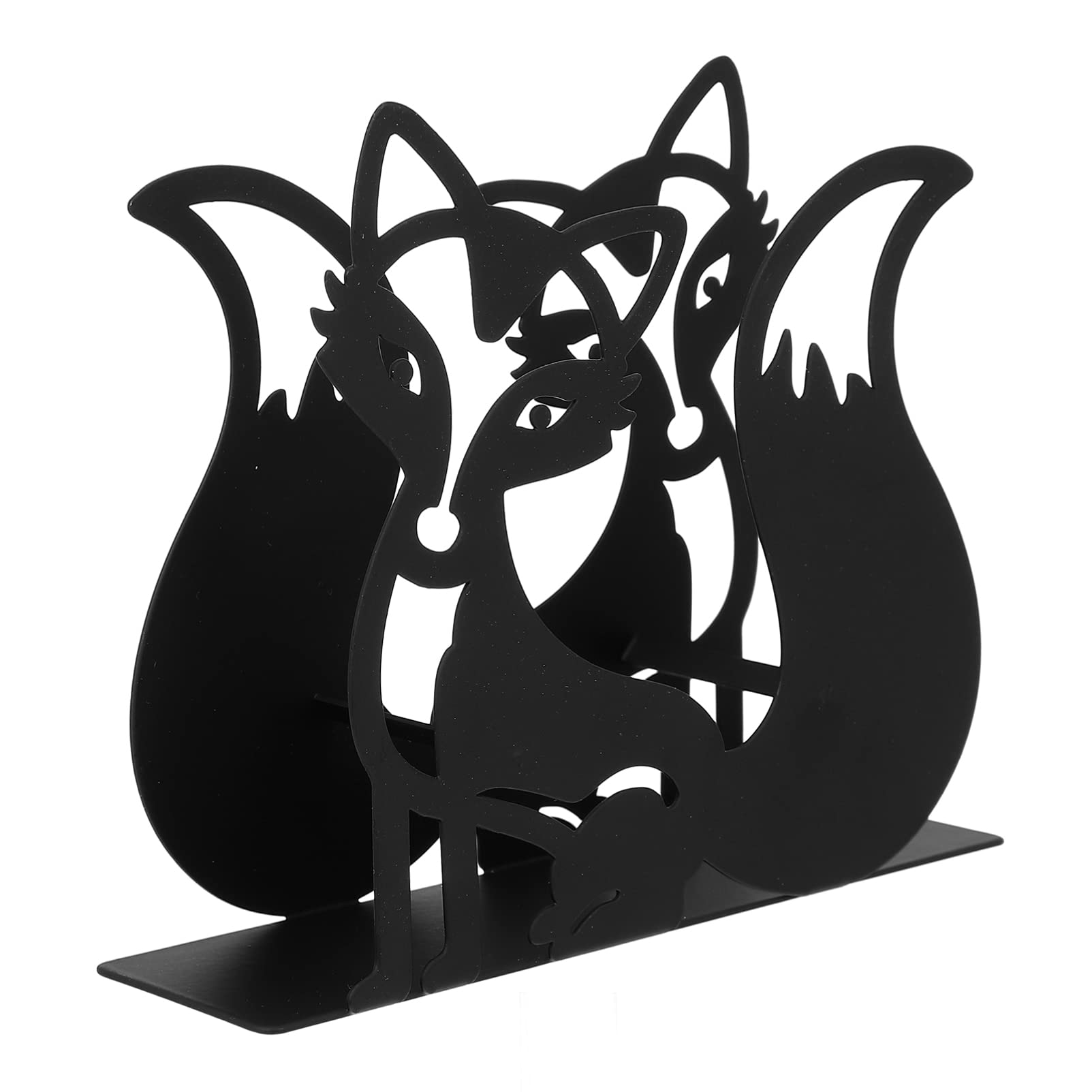 Premium Black Metal Coffee Filter Holder Stand with Fox Design - Durable Cone Coffee Filter Storage Rack & Dispenser for Kitchen, Cafe, Bar - Perfect for Organizing Coffee Paper Filters in Home & Commercial Use