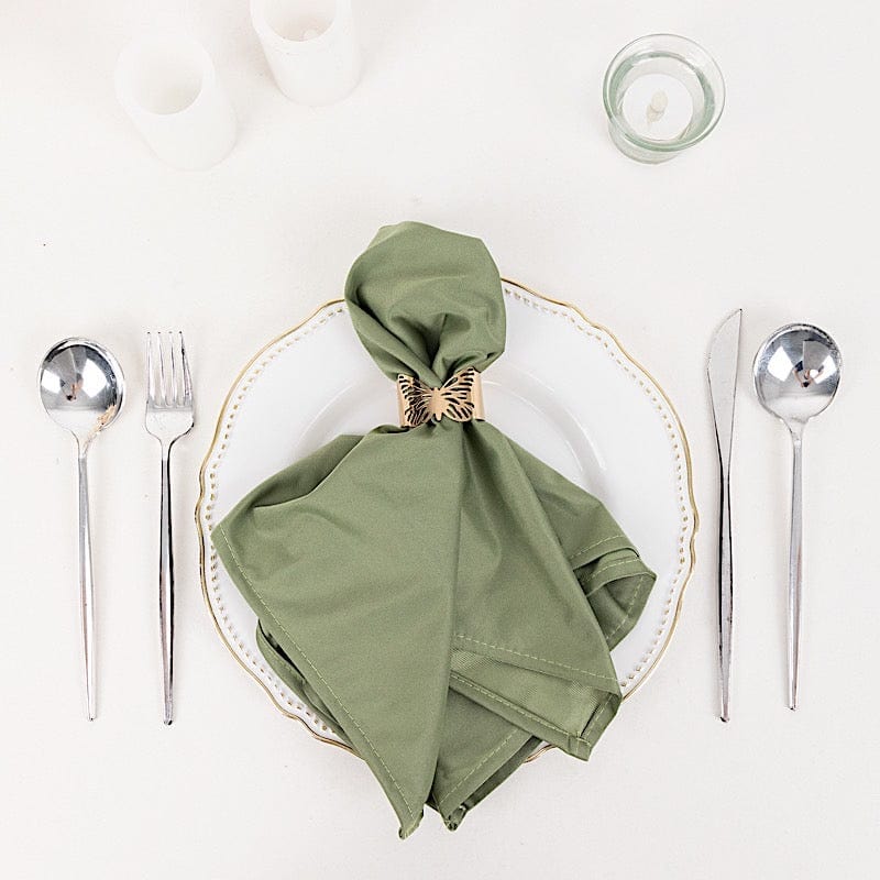 5 Premium 20x20 Inch Scuba Polyester Dinner Napkins - Soft & Absorbent for Fine Dining, Weddings & Formal Events