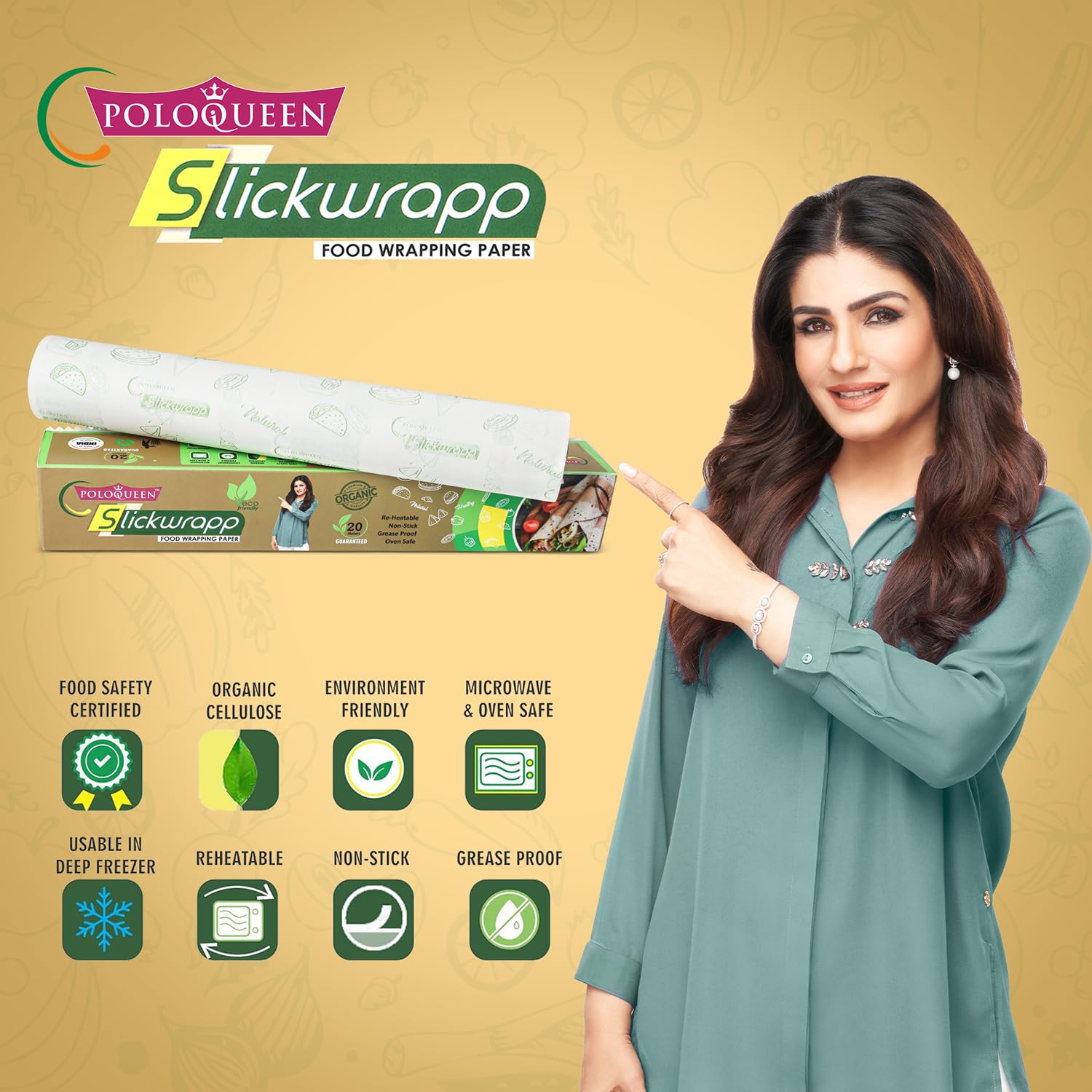 PoloQueen 30m Food Wrap Roll & 20m Butter Paper Roll Set | Microwave-Safe, Non-Stick Baking Paper for Cooking, Freezing, Food Storage | Perfect for Meal Prep, Roti Wrapping & Kitchen Organization