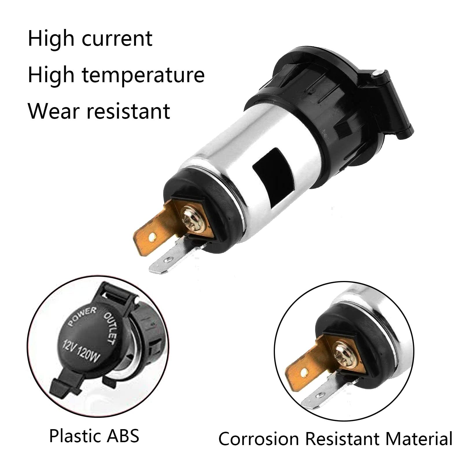 Xafissy 2-Pack 12V 120W Waterproof Car Cigarette Lighter Socket Plug Outlet - Universal Power Adapter for Cars, Boats, Tractors & Motorcycles - Perfect for Charging Phones, GPS & Car Accessories On The Go