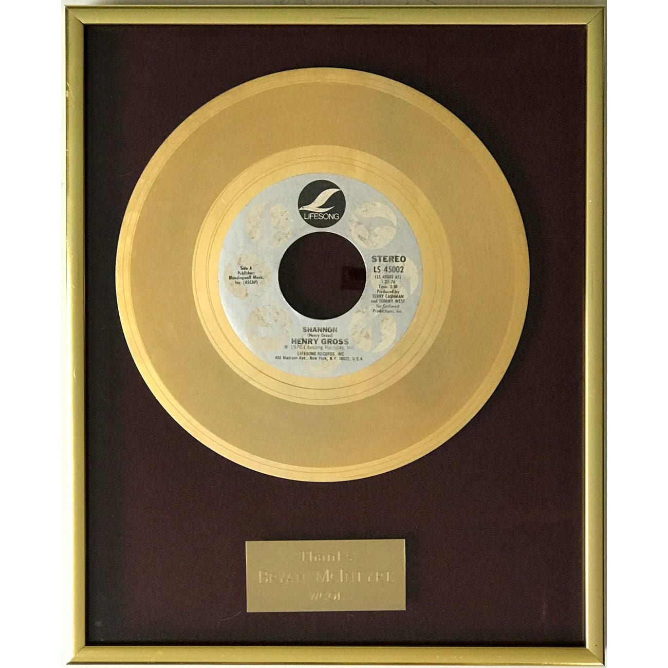 Henry Gross Shannon Vintage 1970s Award-Winning Music Album - Perfect for Vinyl Collectors and Classic Rock Fans