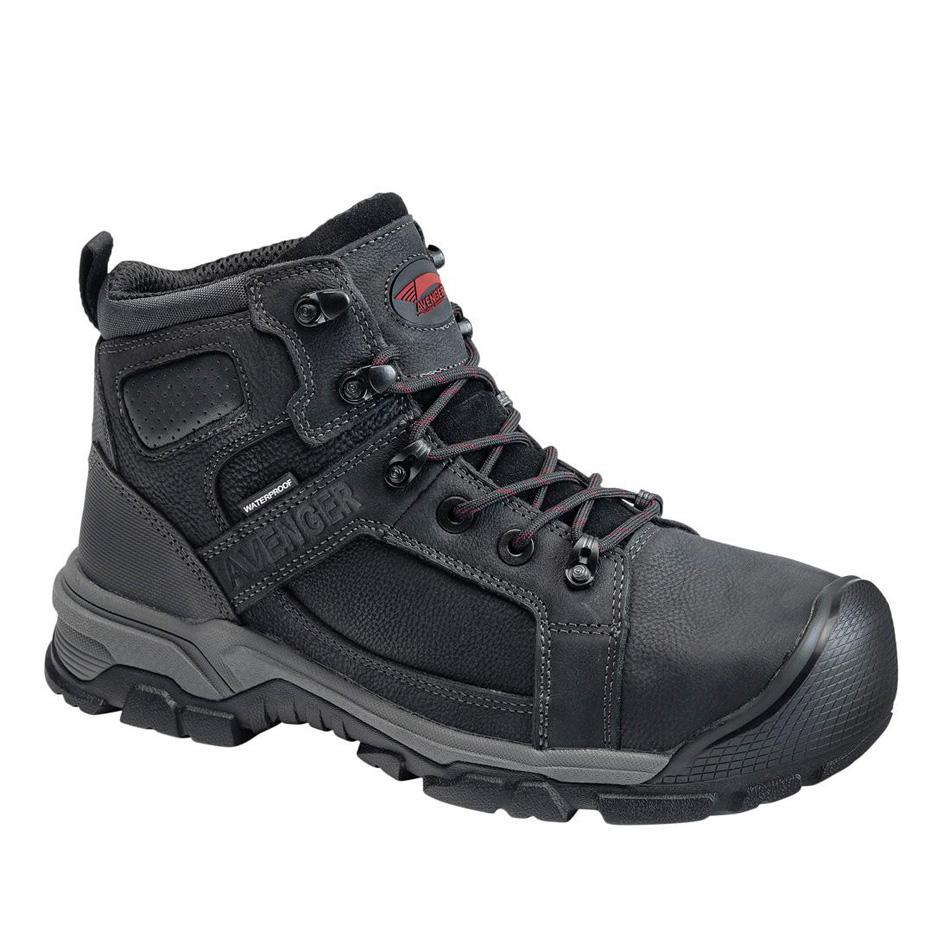 Ripsaw Puncture Resistant Steel Toe Work Boots for Men - Black Safety Shoes for Construction, Warehouse & Outdoor Work