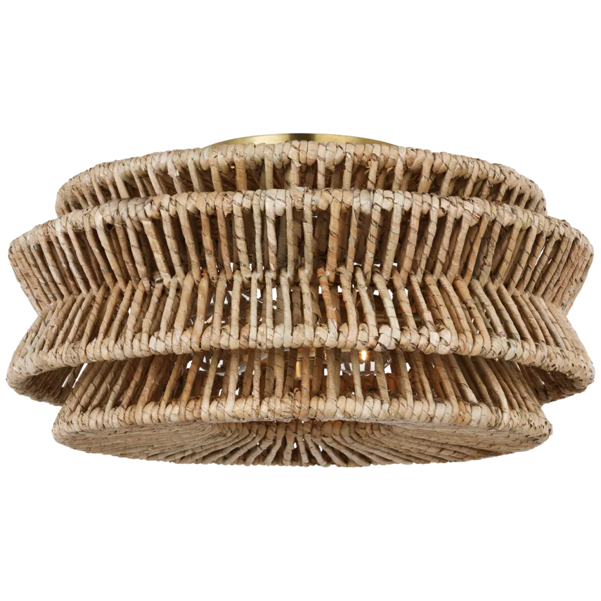 Anna Large Drum Semi Flush Mount Ceiling Light - Modern Farmhouse Lighting Fixture for Bedroom, Living Room, Dining Room & Hallway