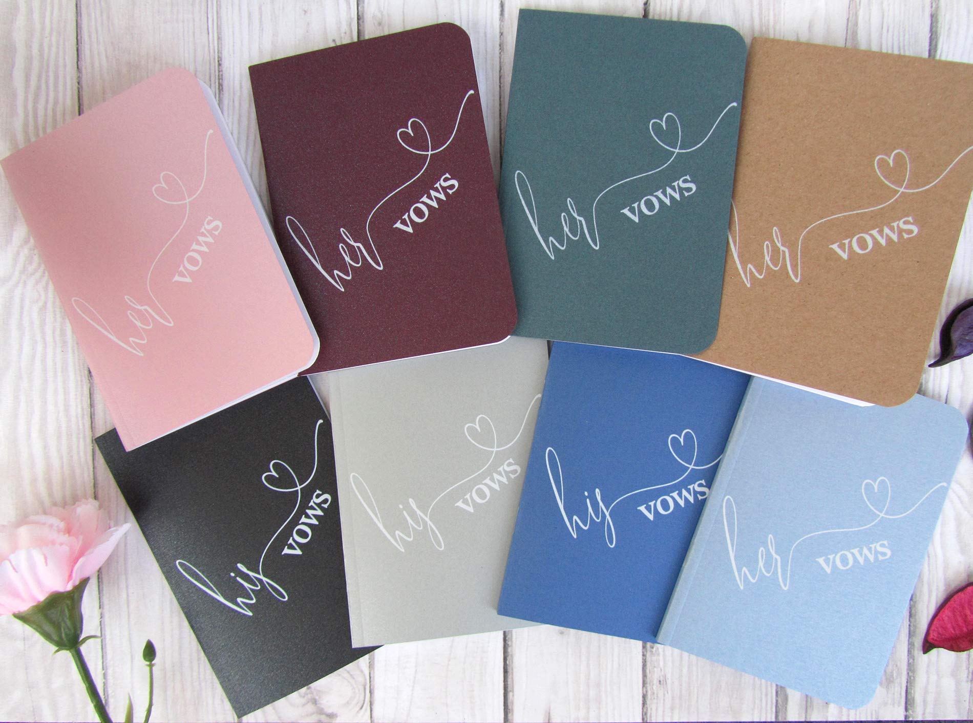 Black Shimmer Vow Books Set of 2 - Wedding Vows Keepsake for Bride & Groom - Ceremony Essentials