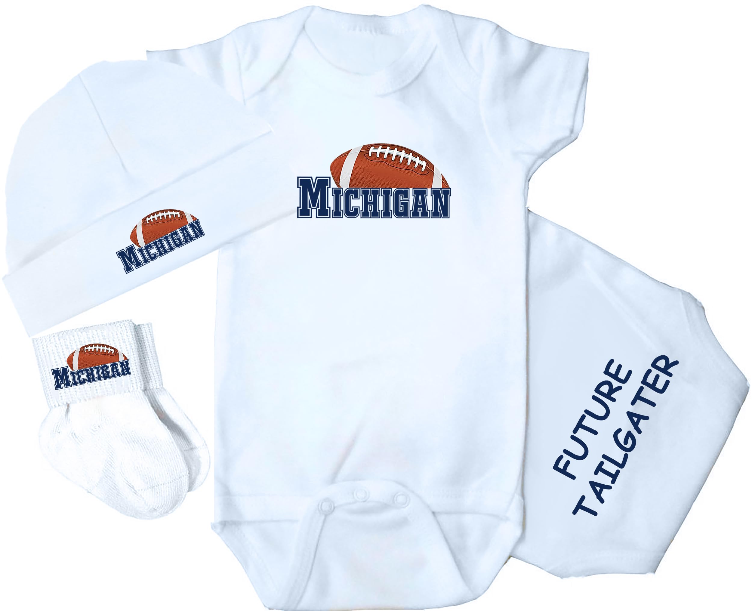Michigan Football Fan Baby Outfit Set - 3-Piece Cute Infant Clothes for Game Day & Family Photos | Perfect for Newborns, Toddlers & Football Season
