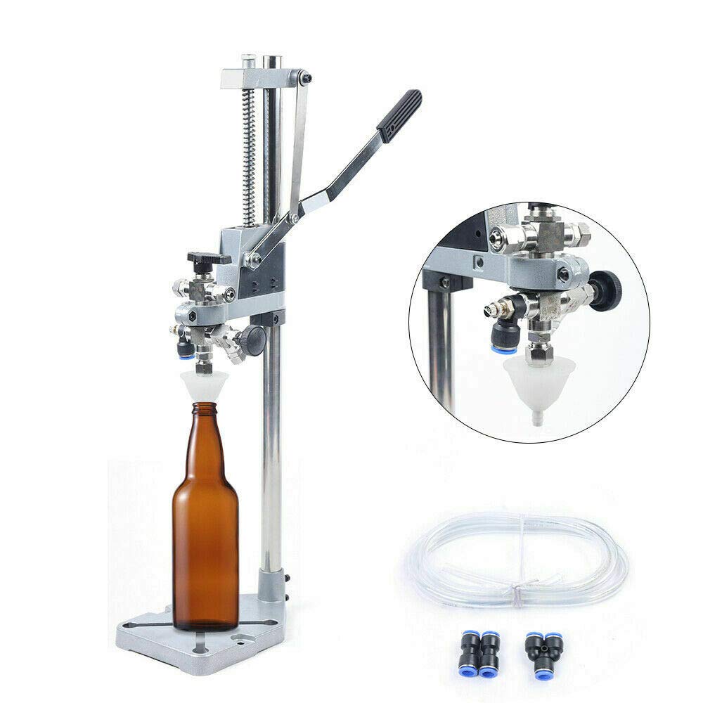 Stainless Steel 304 Manual Bottle Filling Machine for Beer, Wine & Beverages | Food Grade Pressure Liquid Filler | Perfect for Home Brewing, Craft Beer & Small Batch Production