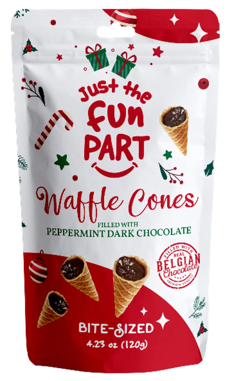 Mini Waffle Cones with Belgian Chocolate - Snacks & Dessert for On-the-Go