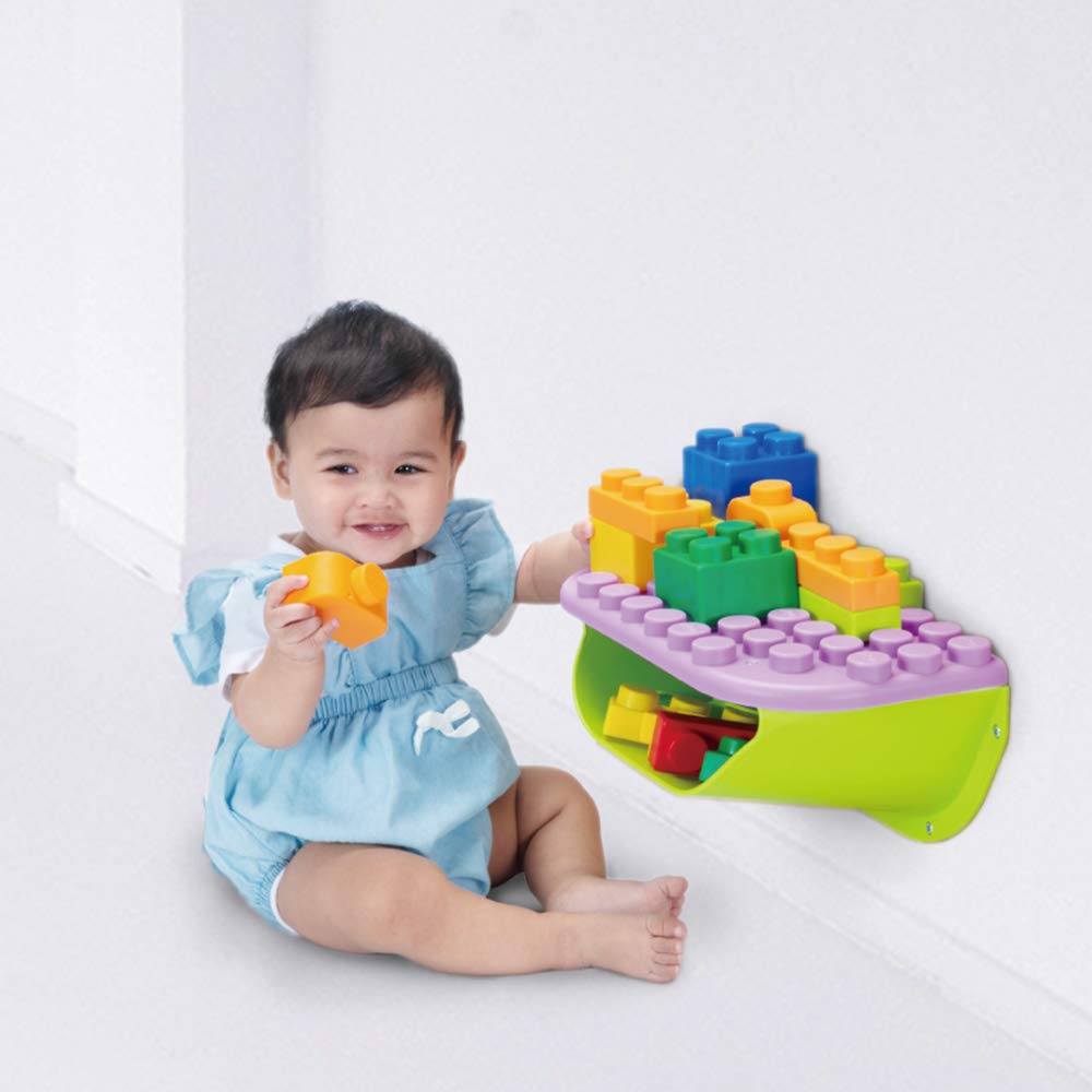 UNiPLAY 11-Piece Daycare Play Shelf with Storage - Sensory Toys Organizer & Teething Baby Building Blocks Set for Ages 3+ Months (Blue) - Perfect for Nursery, Playroom & Early Learning Development