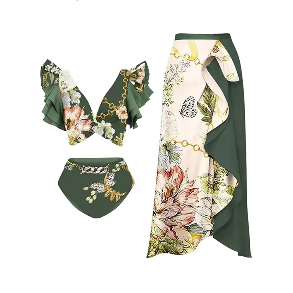 2023 Sexy Fashion One Piece Swimsuit - 3D Flower Print Women's Monokini Bathing Suit for Summer Beach Vacation, Pool Party & Tropical Getaway