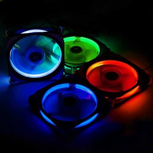 12cm 3 Pin & 4 Pin LED RGB CPU Cooling Fan - Quiet PC Computer Case Cooler for Gaming Rigs, Mining Rigs & Desktop PCs - Perfect for Overclocking & Heat Dissipation