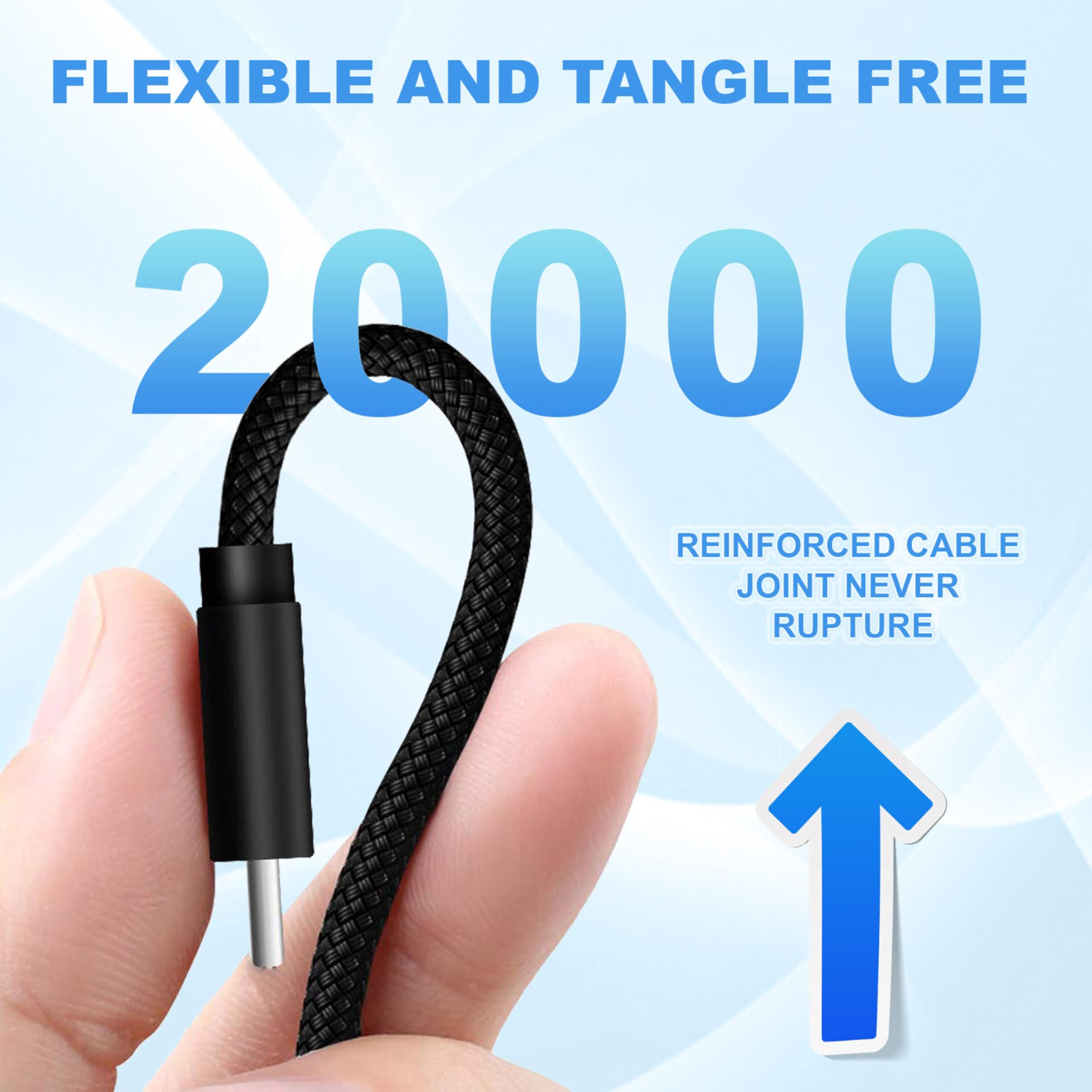 Fast Charging USB C Cable 6.6ft Nylon Braided - Compatible with Samsung Galaxy S21/S20/S10/S9/S8, Huawei P40/P30, OnePlus, LG, Xperia - Durable Type C Charger for Phones, Tablets & Laptops - Perfect for Home, Office & Travel Use