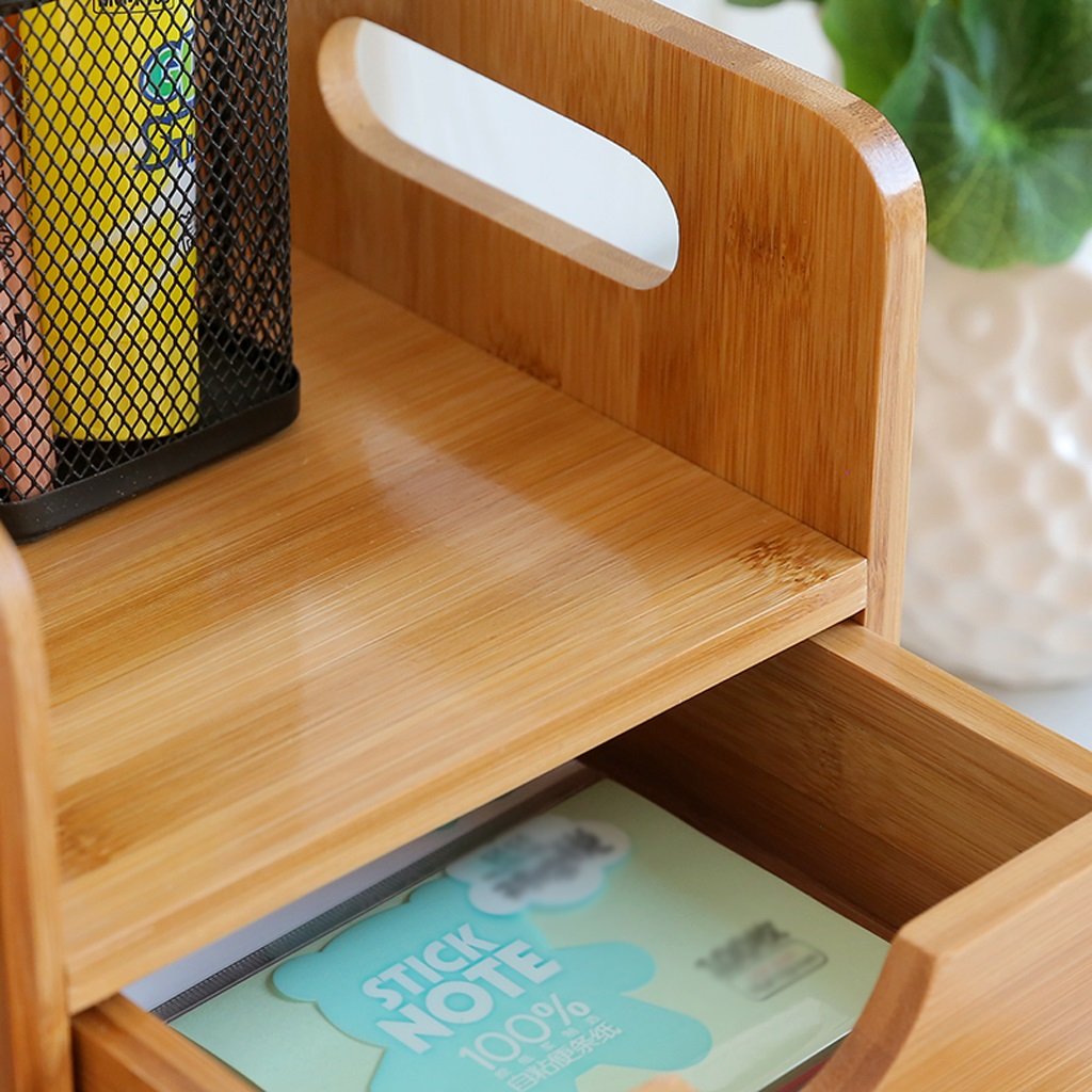 Bamboo Retractable Bookshelf & Student Desk Organizer - Space-Saving Desktop Storage Shelf for Kids, Home & Office - Perfect for Books, Stationery & Decor (Size A)