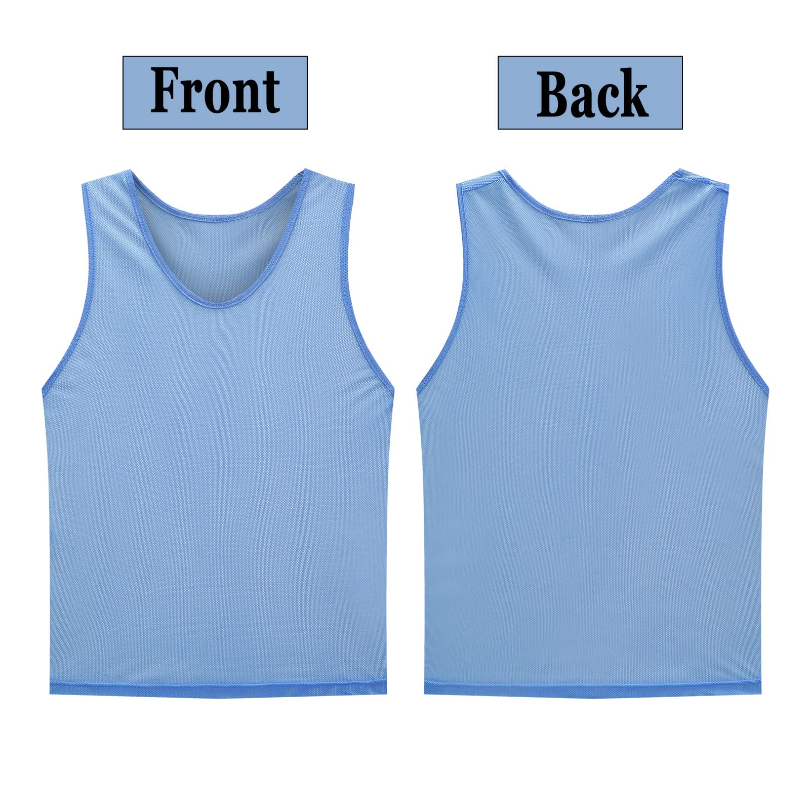 12 Pack Scrimmage Vests - Reversible Team Training Jerseys & Soccer Pinnies with Carry Bag for Sports Practice, Gym Class, and Youth Soccer Drills