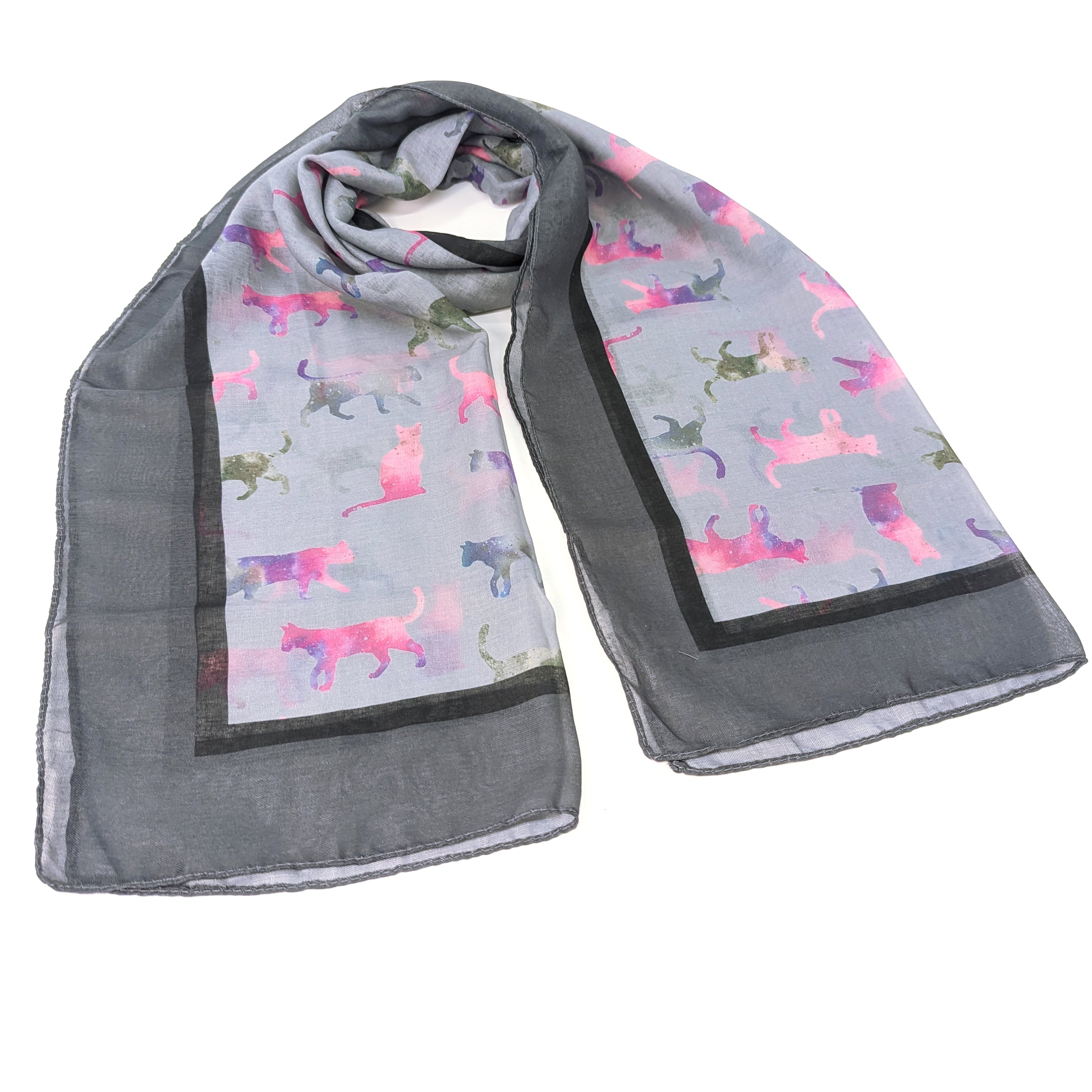 Clio The Cat Scarf - Soft Slate Grey Winter Wrap (50x180cm) | Cozy Fashion Accessory for Women & Men | Perfect for Cold Weather, Office & Outdoor Activities