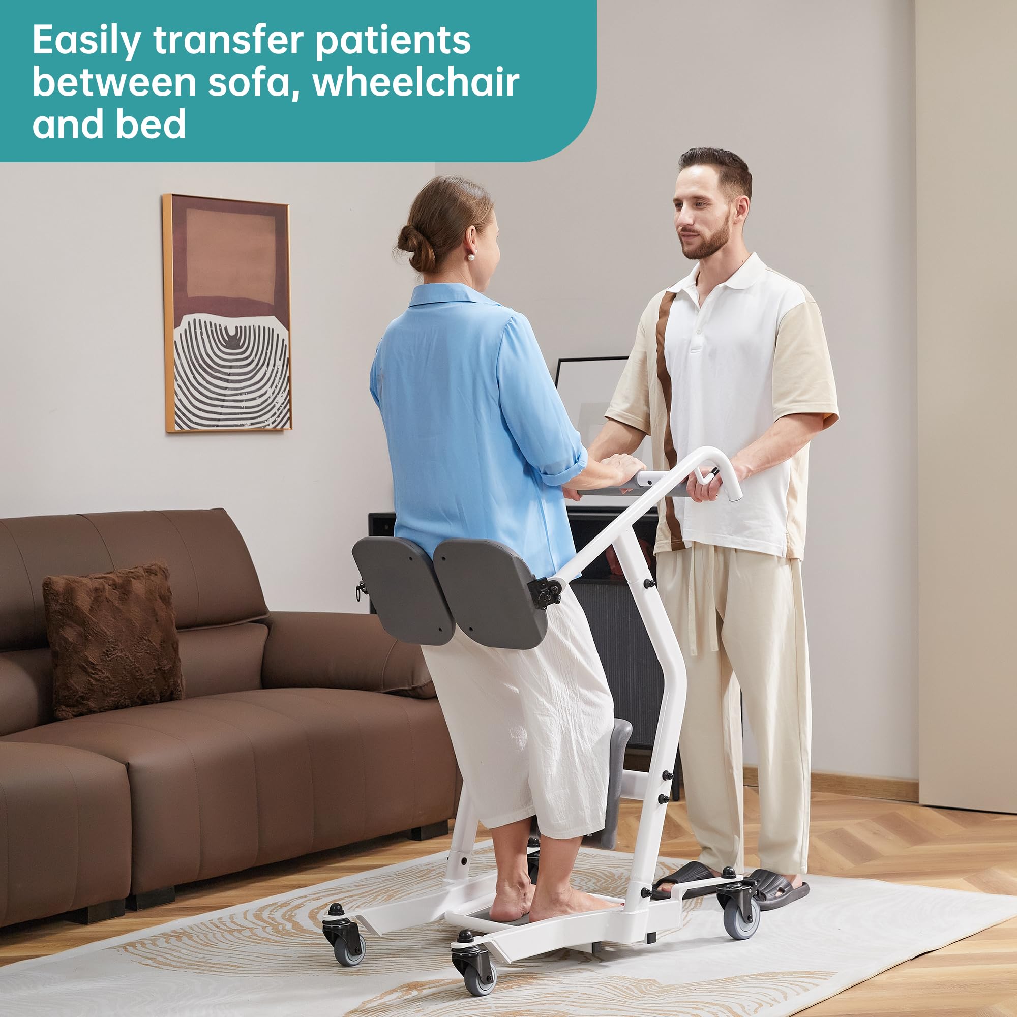 ELENKER Stand Assist Lift - 400 lbs Capacity Sit to Stand Patient Lift for Elderly & Disabled - Home Mobility Aid for Safe Transfer, Bathroom & Bedroom Use