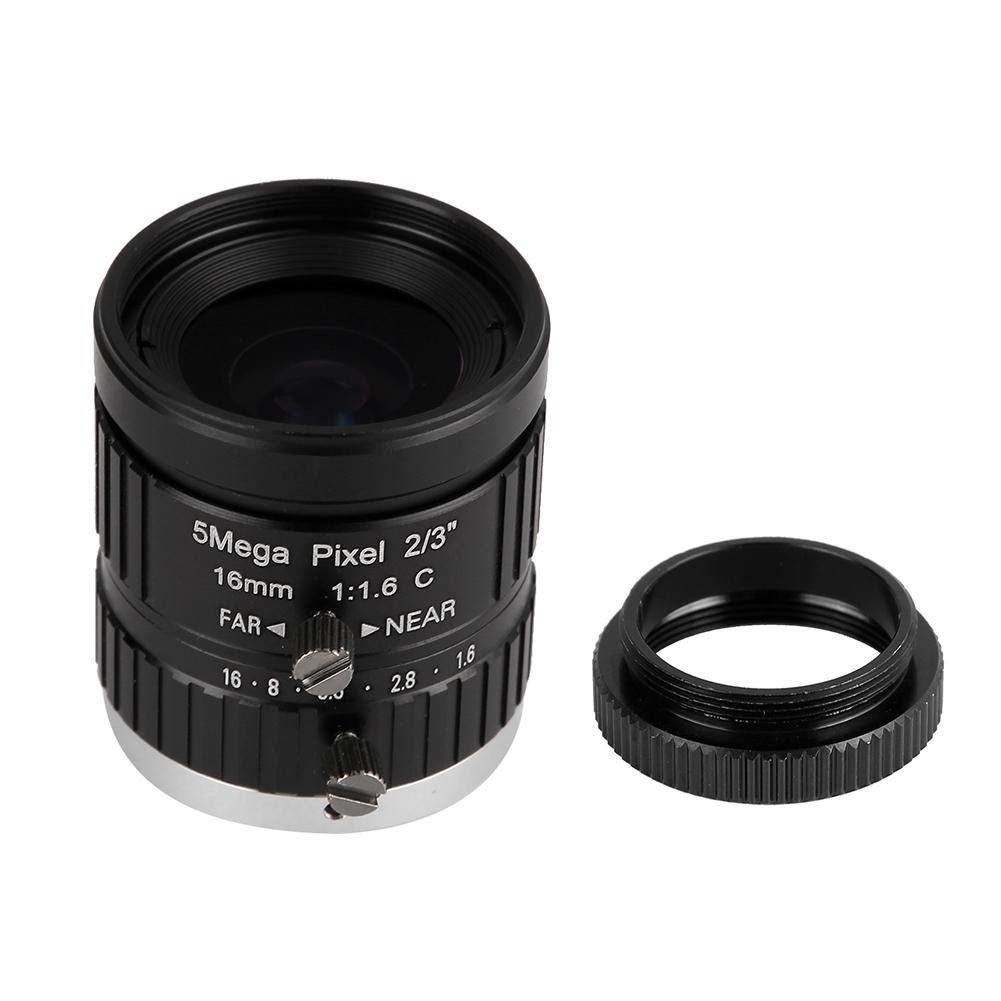 16mm 5MP Varifocal C-Mount Lens for Industrial Surveillance Cameras - High-Quality Manual Focus CCTV Lens for Security Systems, Machine Vision & Factory Automation