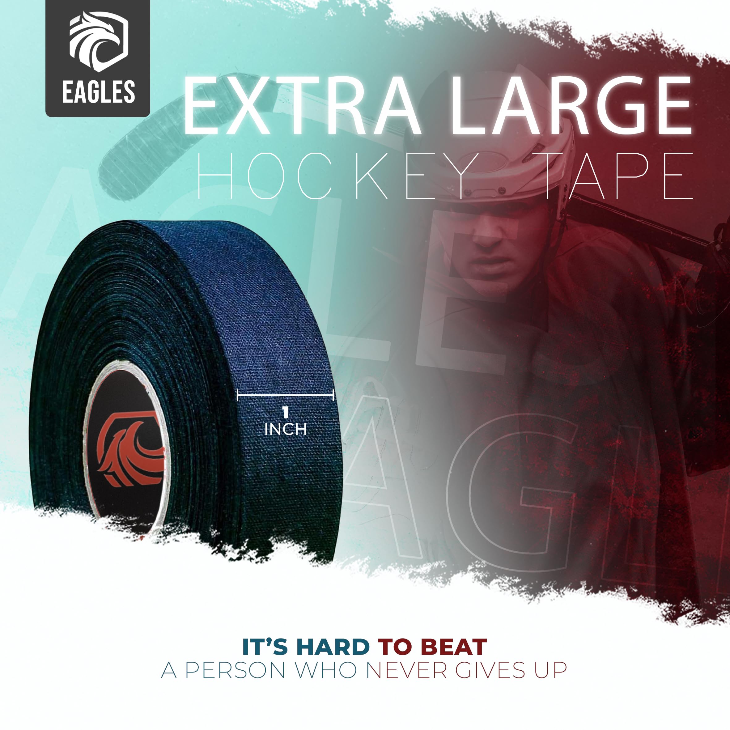 EAGLES Bulk Hockey Tape - Black, White & Clear - Strong Adhesive Multipurpose Sports Tape Roll - Durable Cloth & PVC Tape for Hockey Sticks, Blades & Equipment - Perfect for Hockey Players, Coaches & Sports Enthusiasts - Great for Stick Grip, Blade Protection & Gear Maintenance