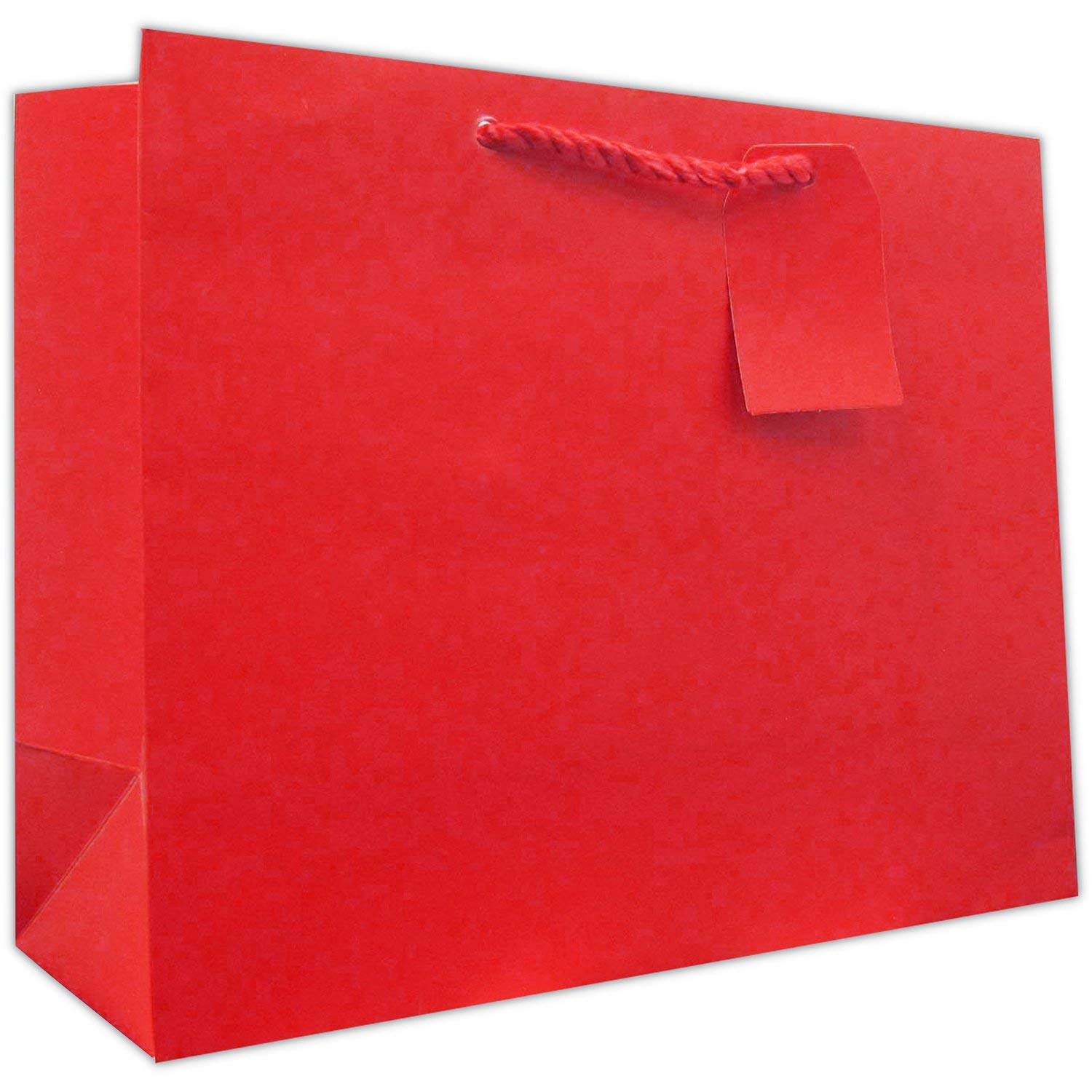 JILLSON & ROBERTS Solid Color Matte Large Gift Bags Set - 6 Pack Primary Colors for Birthday, Christmas, Party & Wedding Gift Wrapping