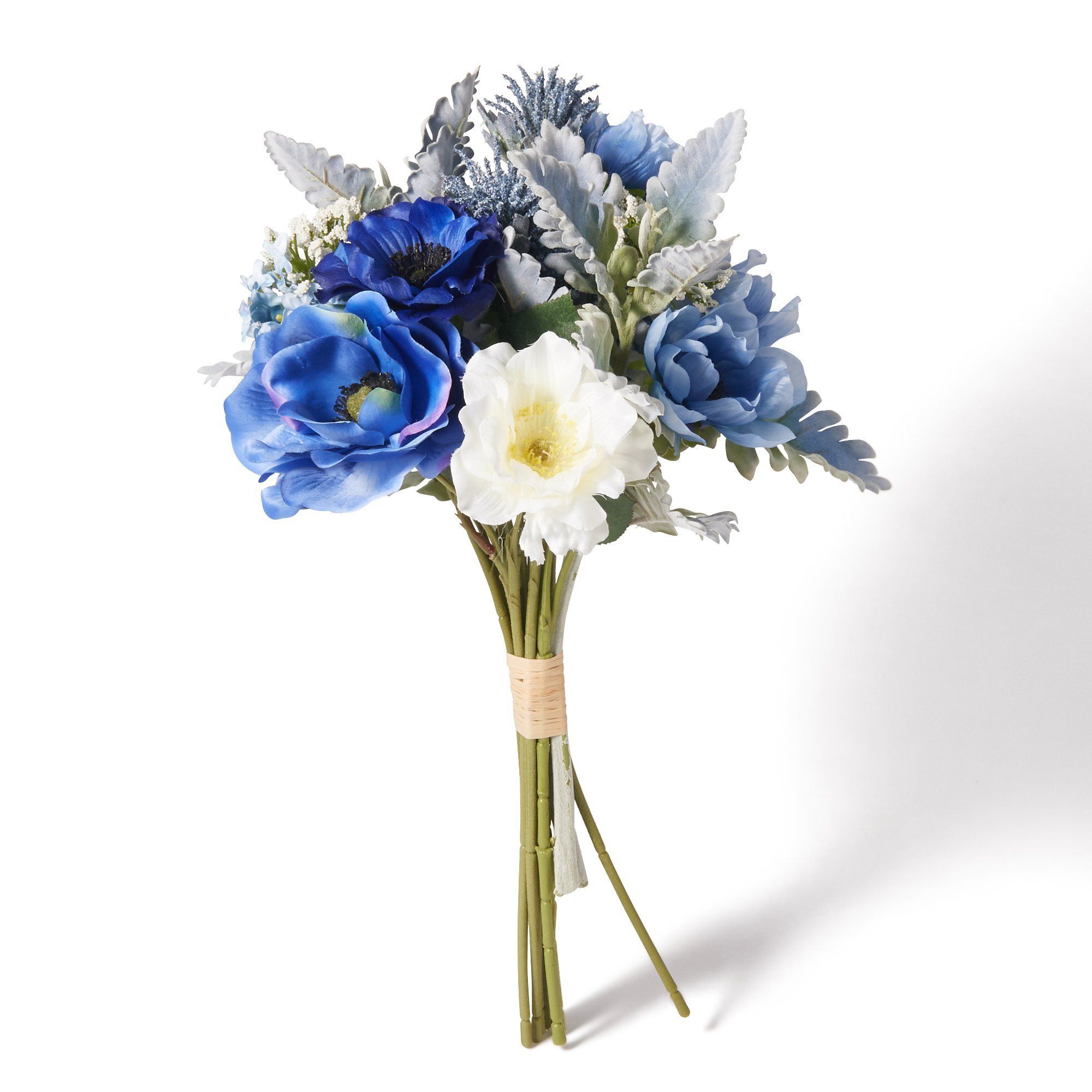 Bouquet Anemone Mix Blue - Premium Artificial Silk Flowers for Home Decor, Wedding Centerpieces, and Floral Arrangements
