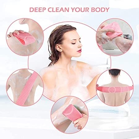 ULTRONEX Silicone Body Scrubber - Double-Sided Exfoliating Brush for Deep Skin Cleaning & Massage - Shower & Bath Use