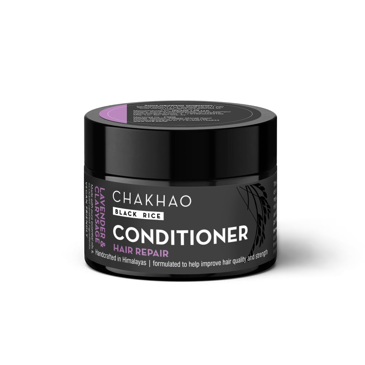 FOR8 Chakhao Black Rice Leave-in Hair Repair Conditioner - Vegan, Sulfate-Free, Silicone-Free & Paraben-Free - Infused with Lavender & Clary Sage Essential Oils - 50g | Deep Hydration for Damaged Hair - Perfect for Dry, Frizzy & Color-Treated Hair - Daily Use for Smooth & Shiny Hair
