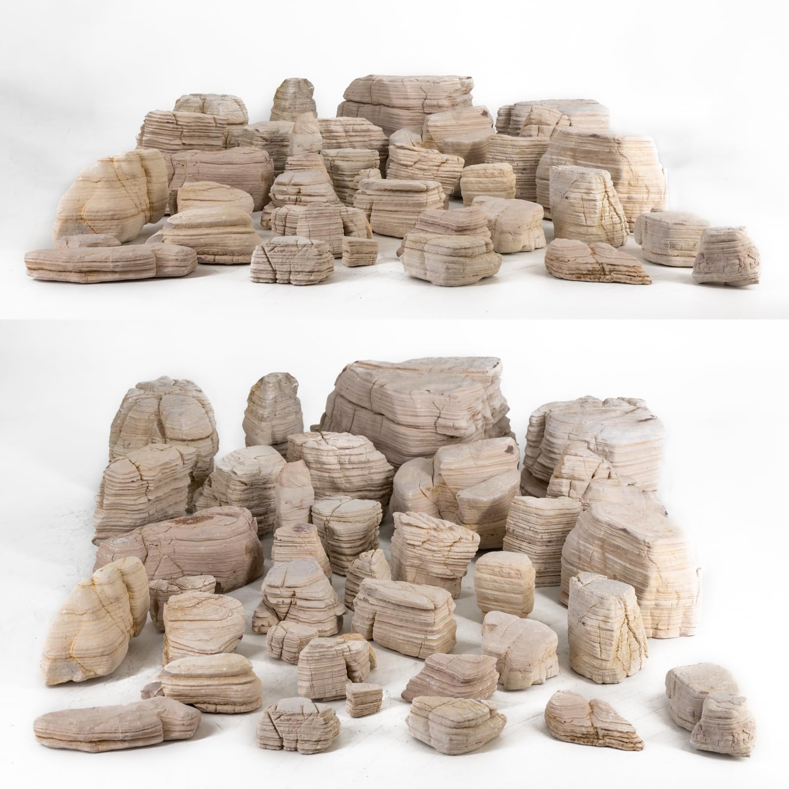 Natural Pagoda Stone & Melaleuca Stone for Aquarium - 40lb (12-14Pcs, 2-9inch) Creamy Texture Rocks for Fish Tank Decor, Terrarium Landscaping, Fairy Garden & Miniature Scenes - Perfect for Aquatic Habitats and Decorative Displays
