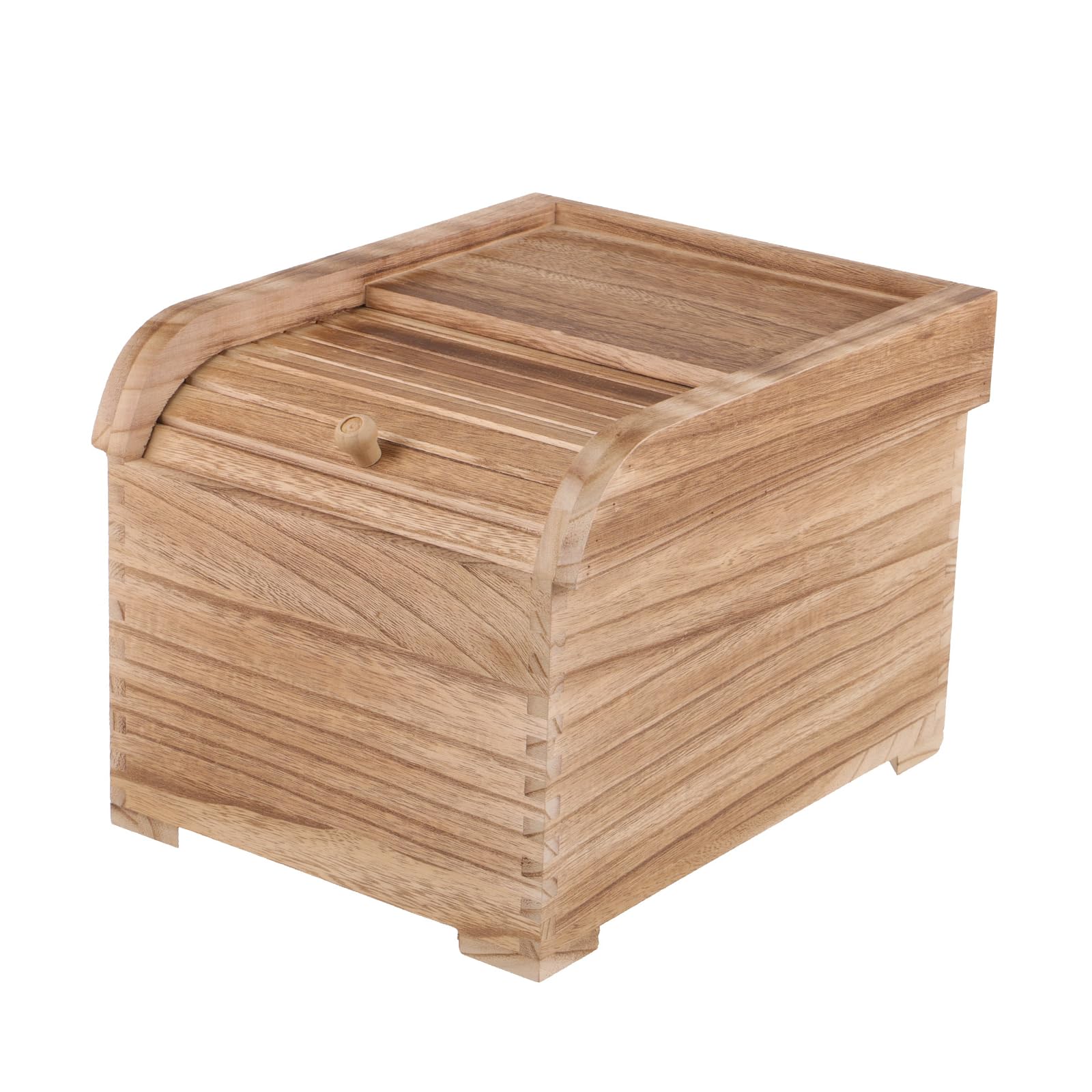 Premium Wooden Rice Storage Container with Sliding Lid - Airtight Food Storage for Cereal, Grains, Flour & Dry Goods - Natural Light Brown Kitchen Organizer for Pantry & Countertop Storage