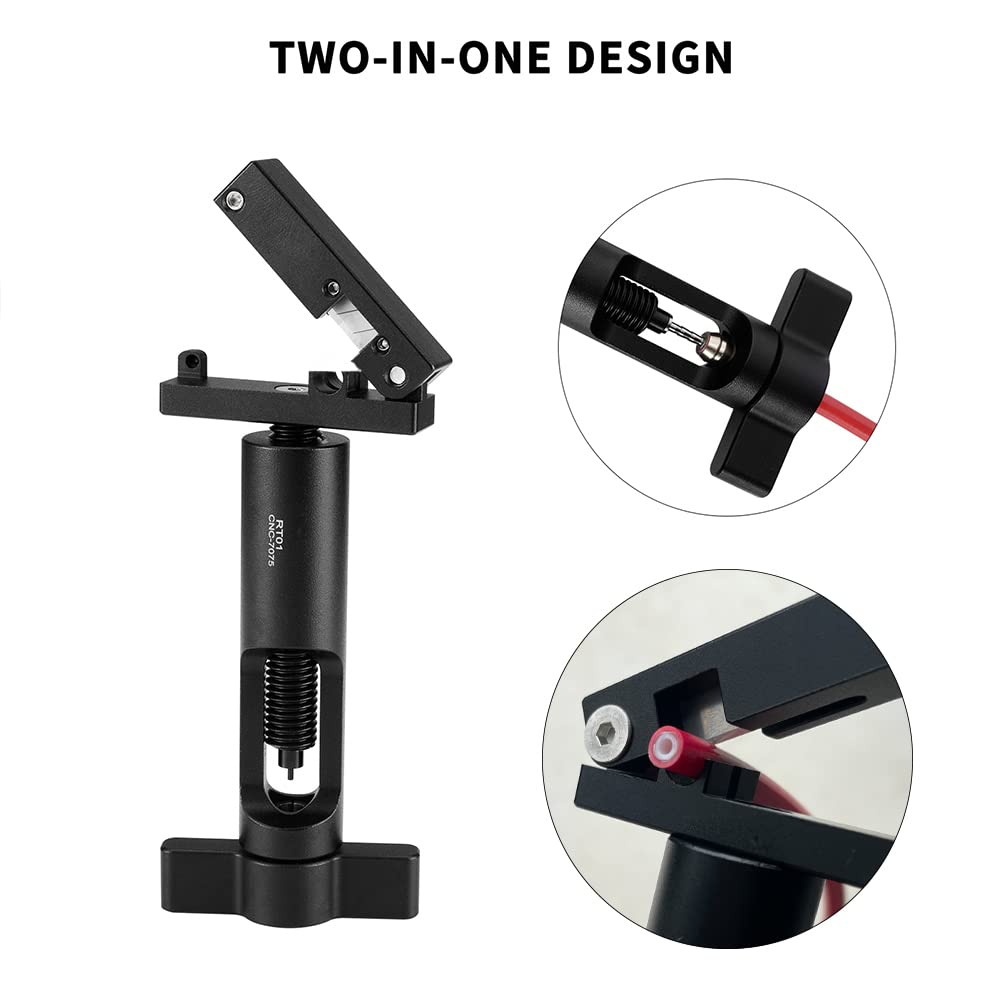 BESNIN 2-in-1 Bike Hydraulic Hose Cutter and Needle Insert Tool - Upgraded Fitting Insertion Driver for Brake Lines & Hydraulic Systems | Perfect for Bicycle Repair, Motorcycle Maintenance & DIY Hydraulic Projects