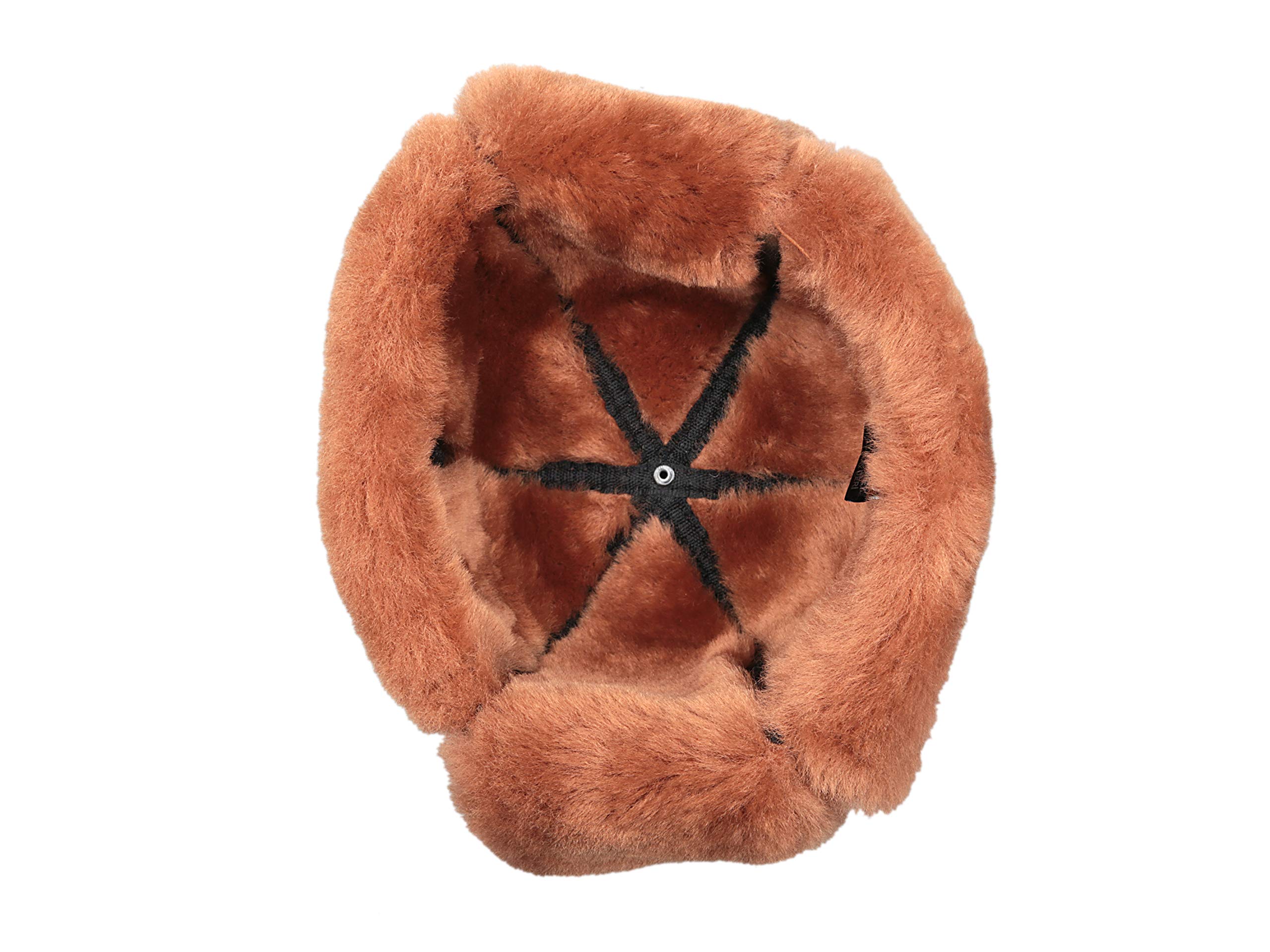 Men's Warm Shearling Sheepskin 6-Panel Russian Ushanka Fur Winter Hat - Cozy Cold Weather Accessory for Outdoor Activities & Arctic Adventures