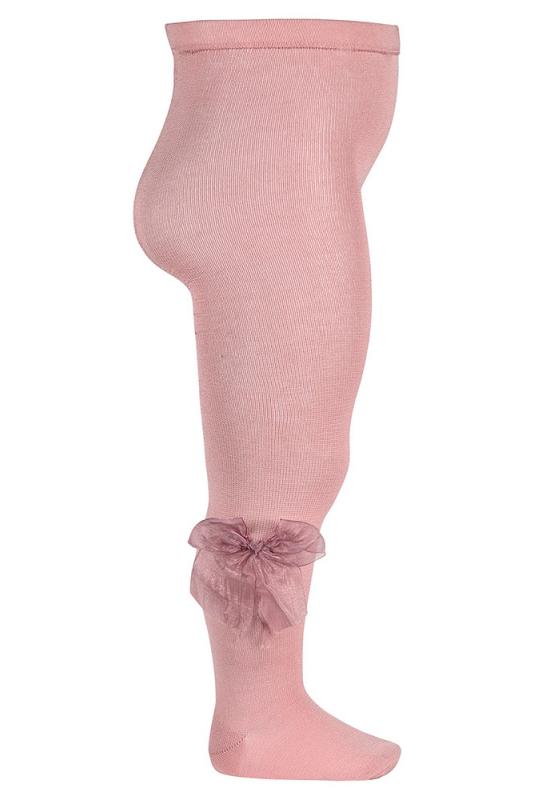Dusky Pink Tulle Bow Tights for Girls - Elegant Ballet Dance Tights with Bow Detail | Perfect for Dance Recitals, Ballet Classes, Birthday Parties & Special Occasions