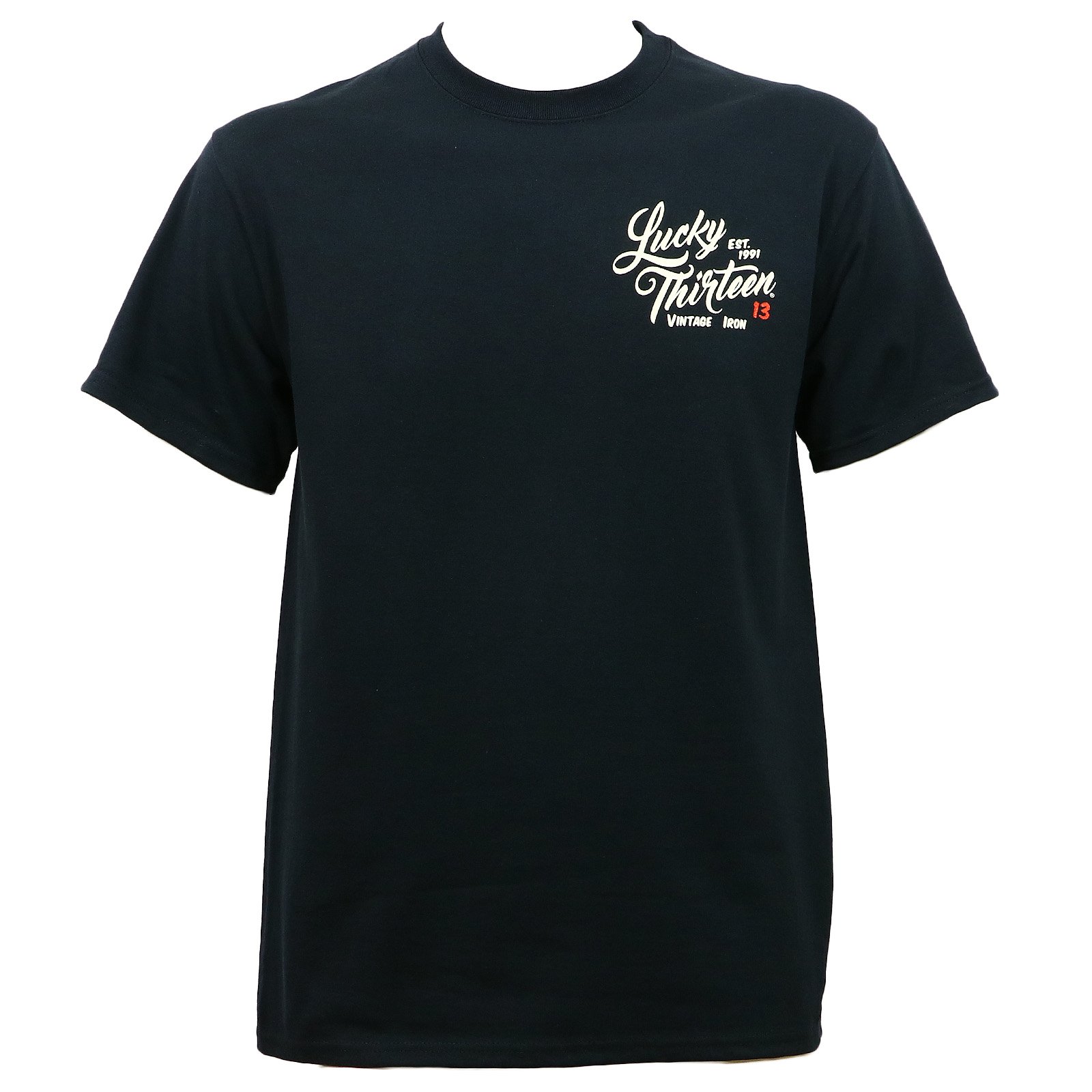 Lucky 13 Men's Vintage Iron Graphic T-Shirt - Soft Cotton Short Sleeve Tee for Casual Wear, Street Style & Retro Fashion