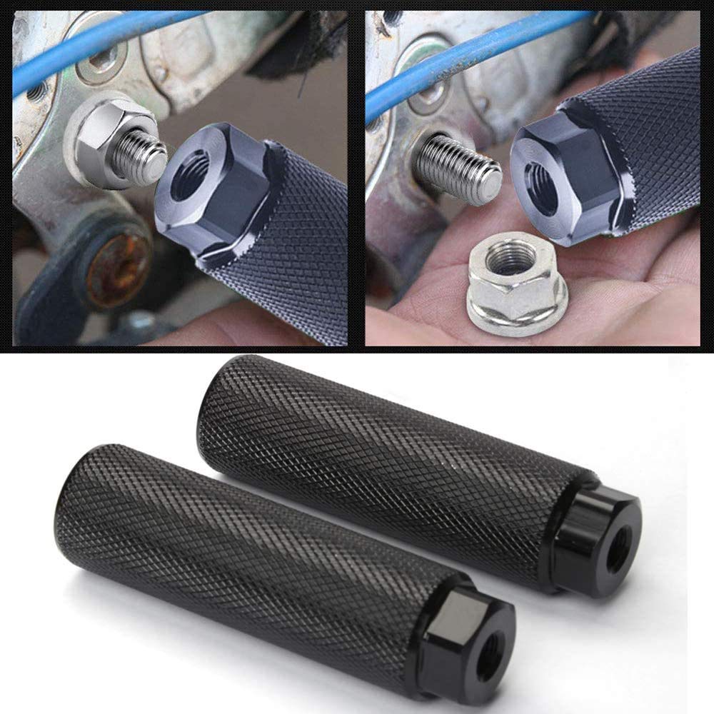 **1 Pair Bike Pegs - Alloy MTB BMX Foot Pedals for Stunt Riding, Backseat Stands & Footrest - Fits 3/8