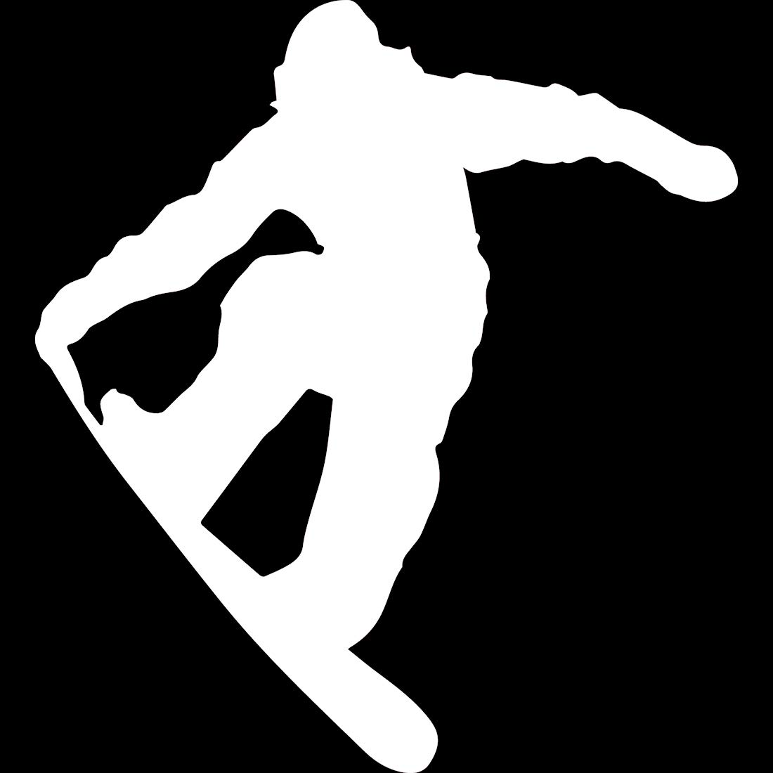 Premium Waterproof Vinyl Snowboard Stickers (Set of 2) - White Sport Decals for Laptop, Phone, Helmet, Car, Mug & Wall Decor | Perfect for Snowboarding Enthusiasts & Winter Sports Fans