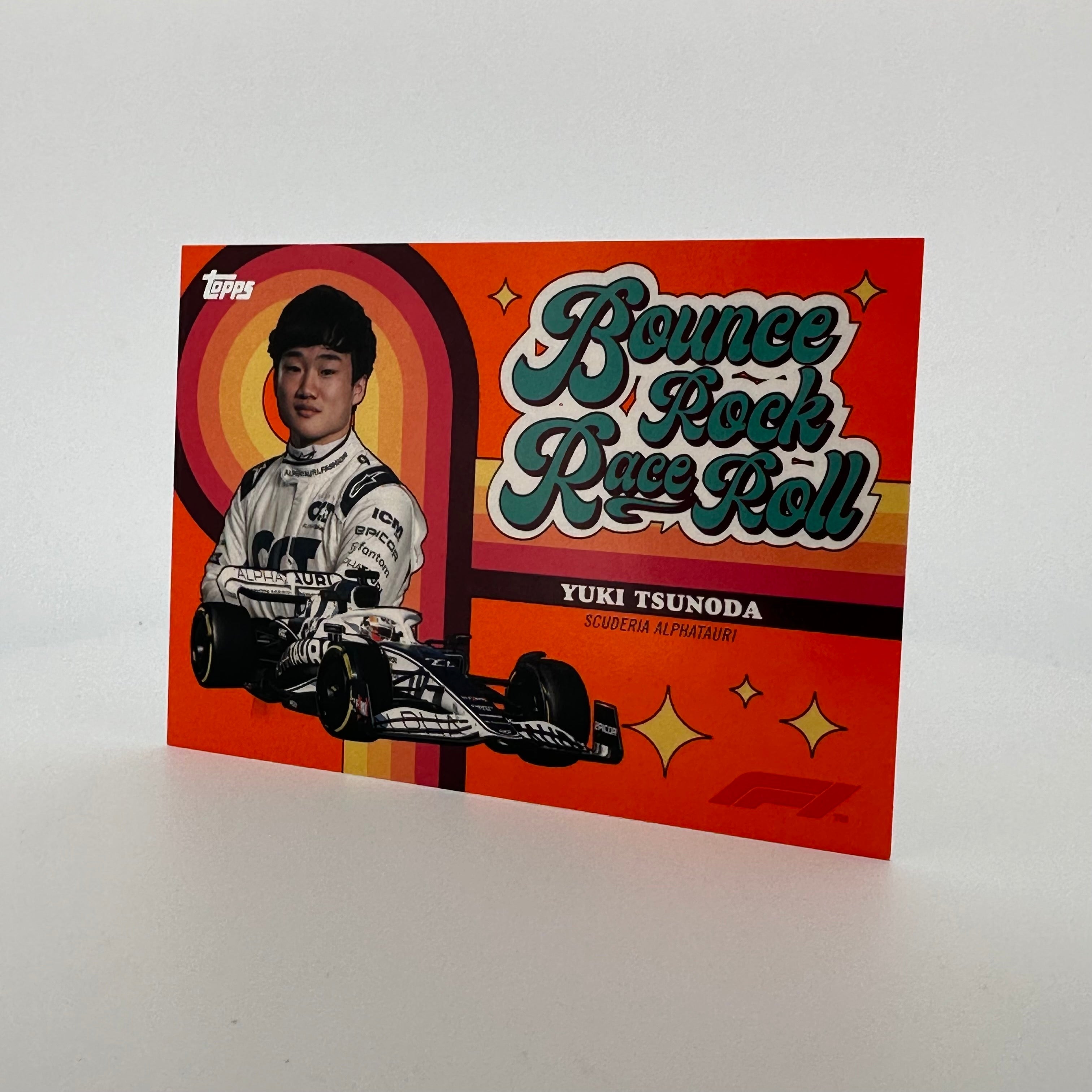 2022 Topps Formula 1 Yuki Tsunoda Orange Bounce Rock Race Roll Trading Card - Perfect for F1 Collectors and Racing Fans Display